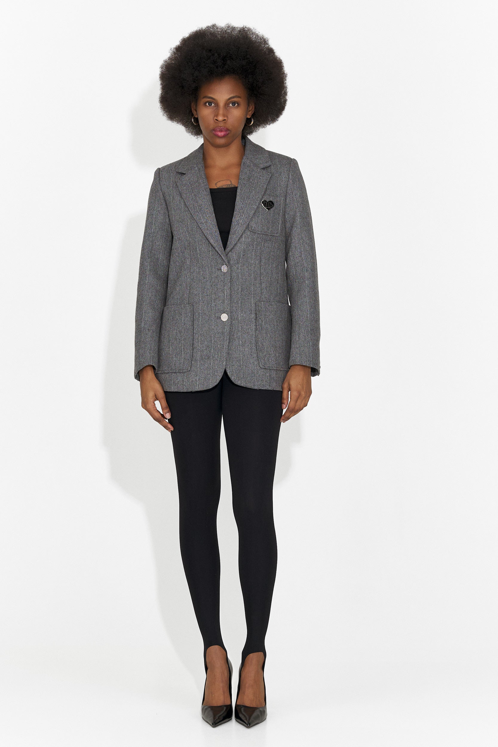 Elegancka szara wełniana kurtka Andela Bogas