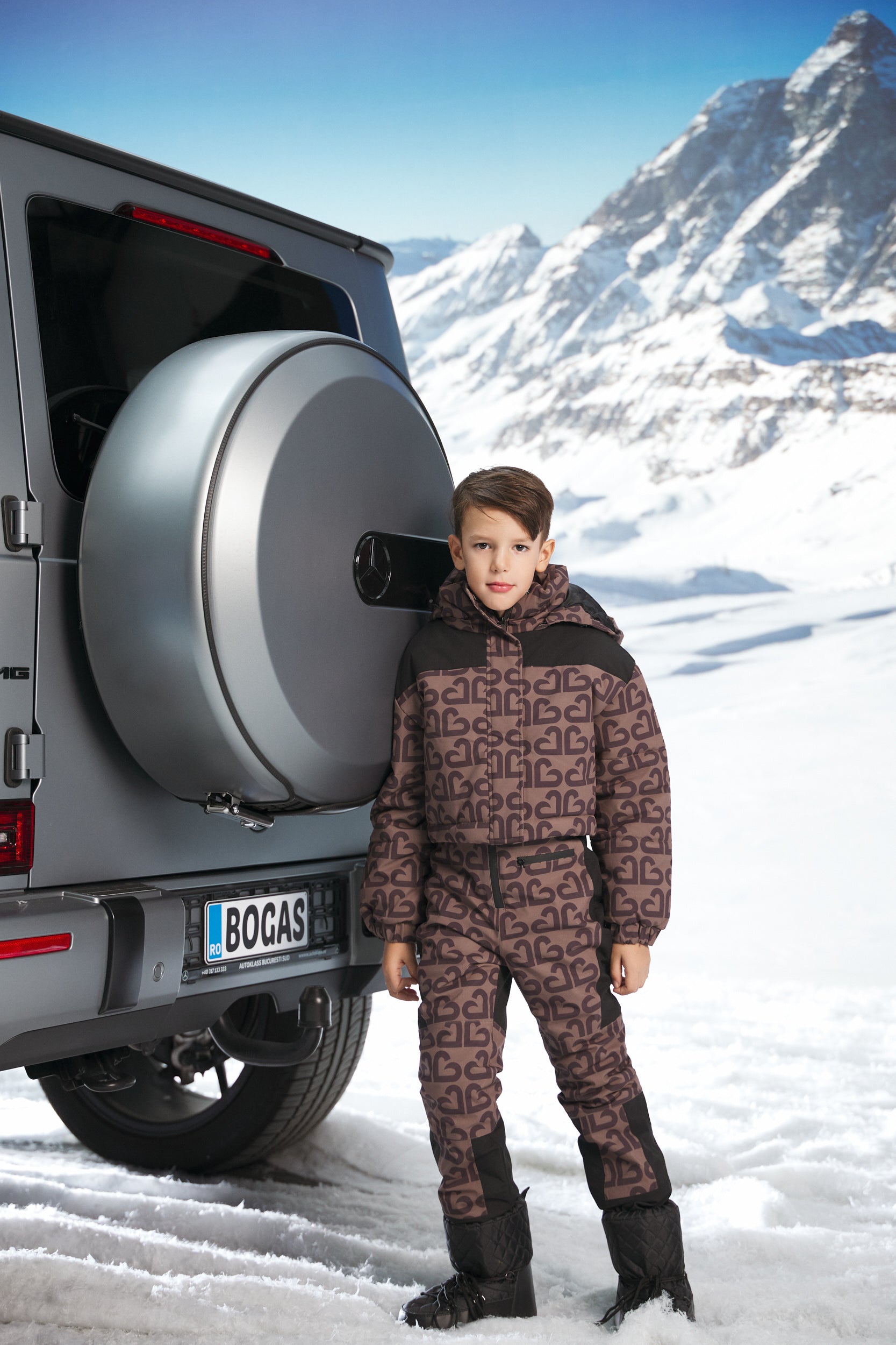 Kombinezony narciarskie dla dzieci Alisone Bogas Brown