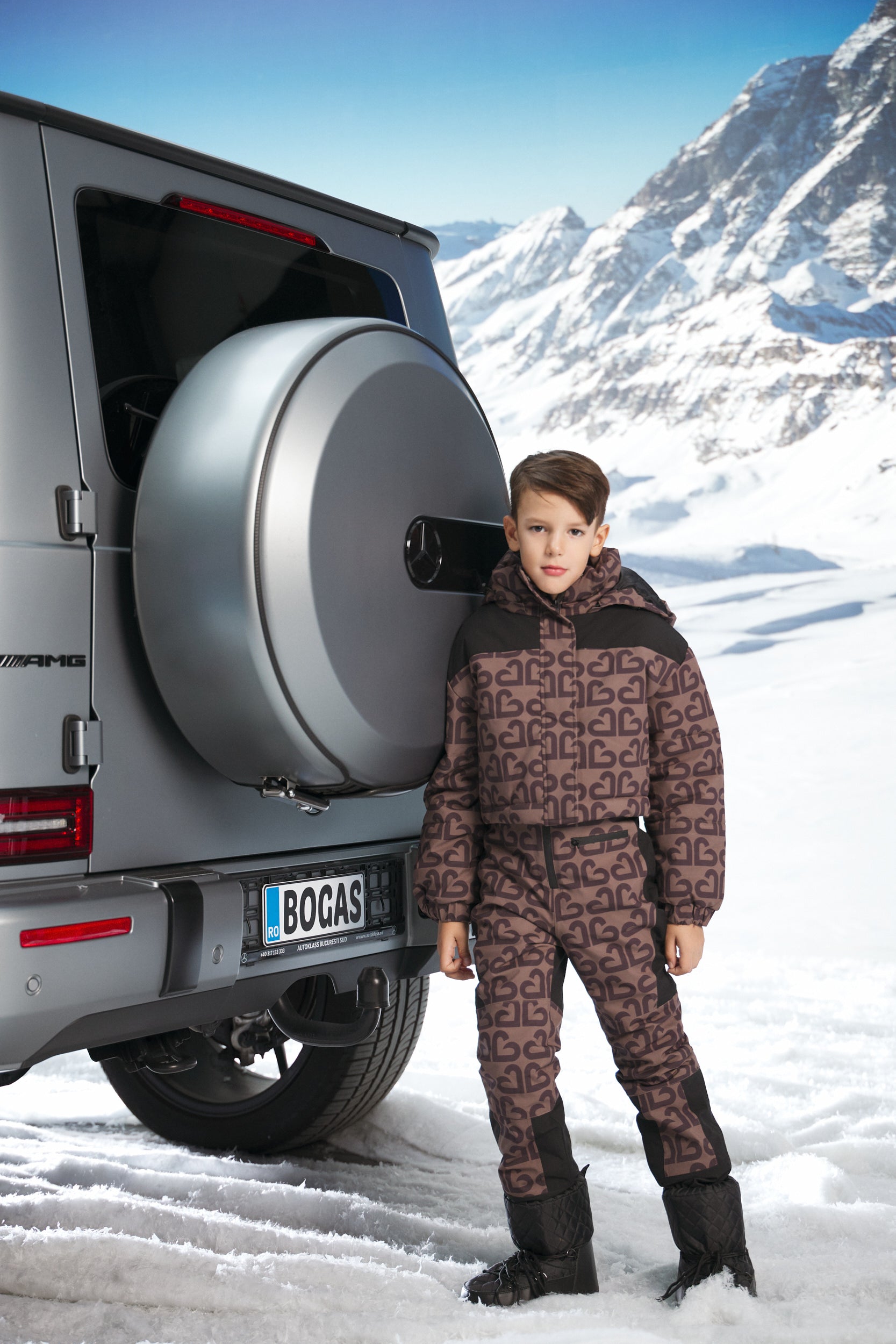 Kombinezony narciarskie dla dzieci Alisone Bogas Brown