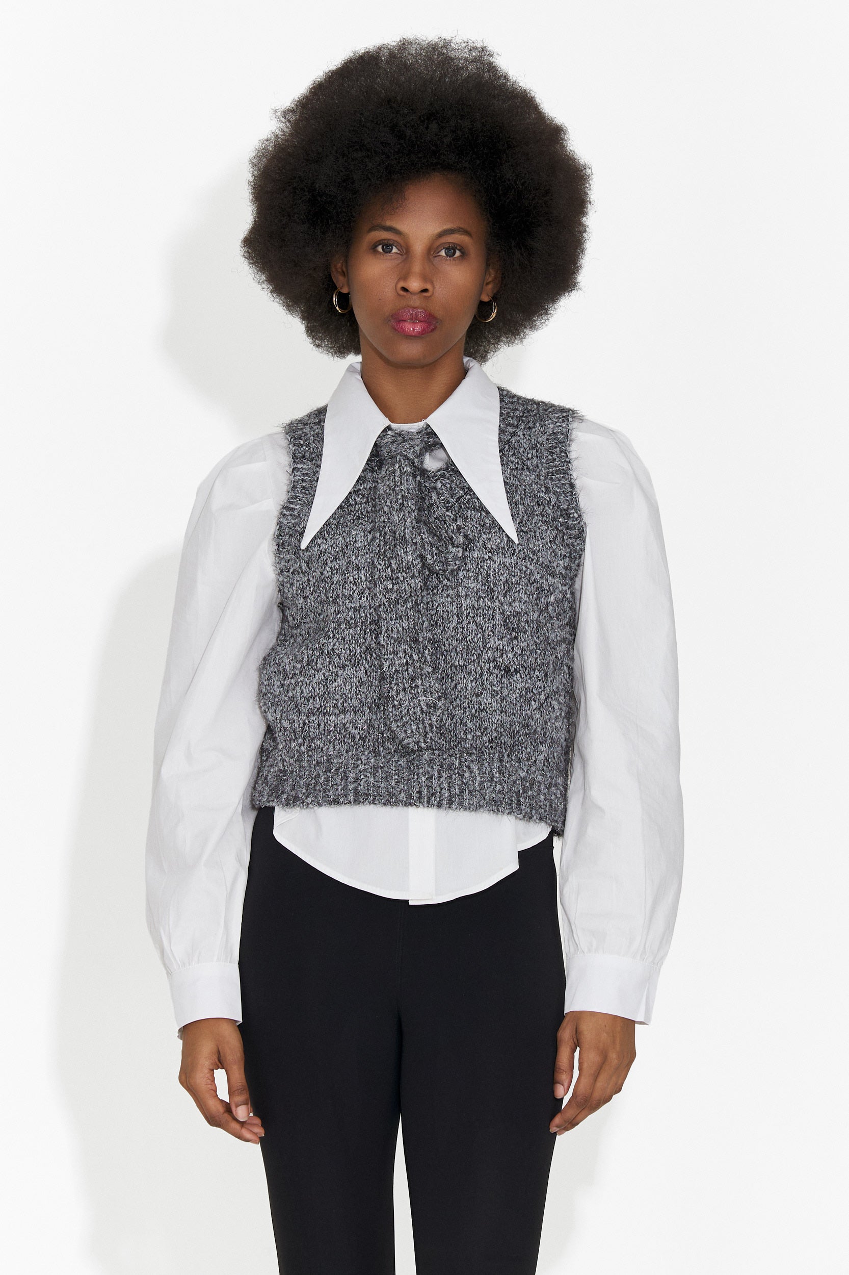 Zestaw 3 części koszula + kamizelka + szara krawat Izaura Bogas