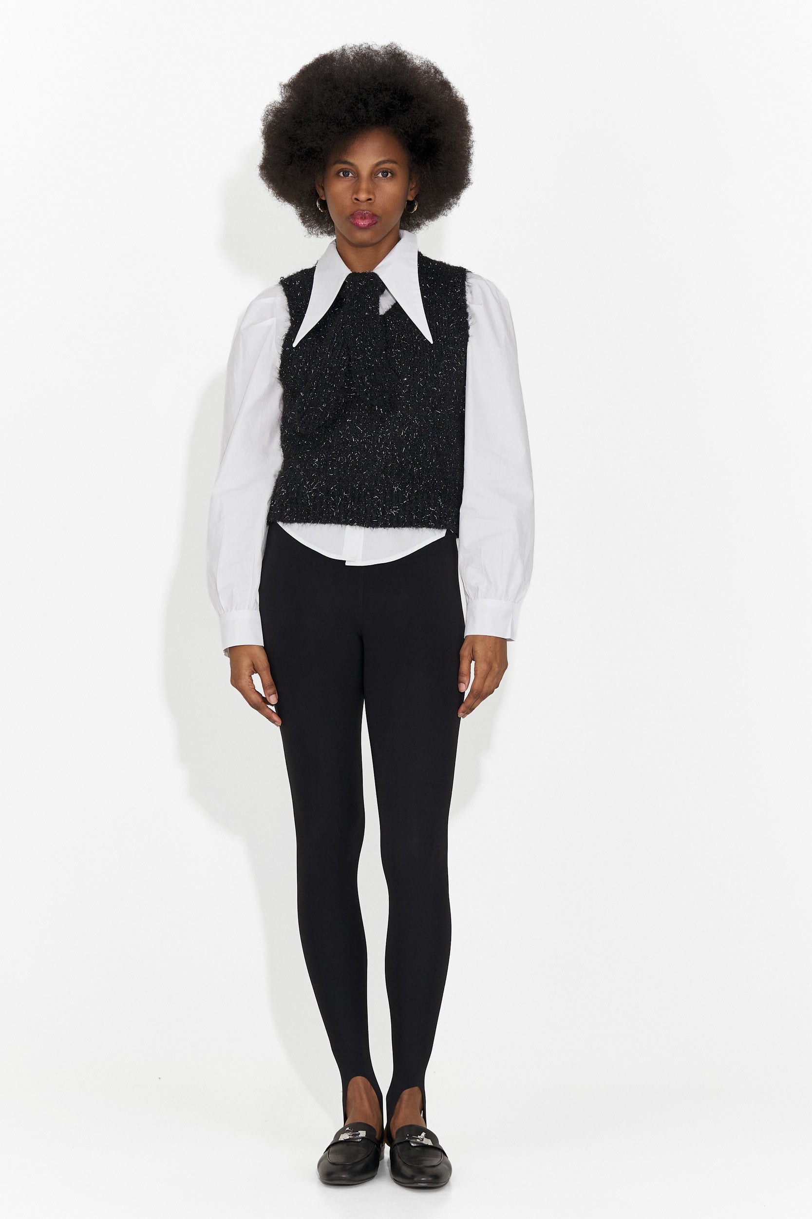 Komplet 3 części koszula + kamizelka + czarny krawat Izaura Bog