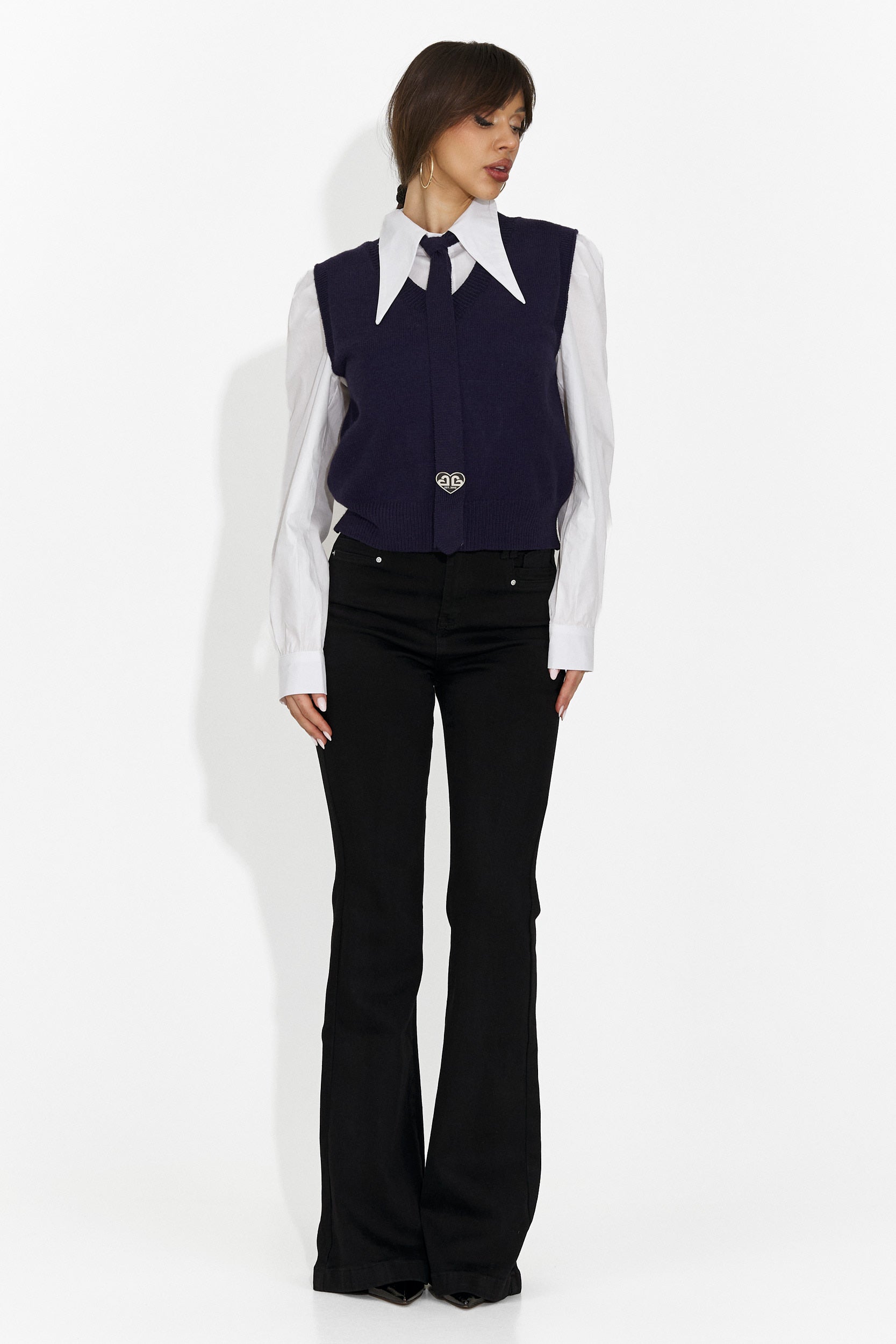 Zestaw dla kobiet Ofeliana Bo 3 części: koszula + kamizelka + g