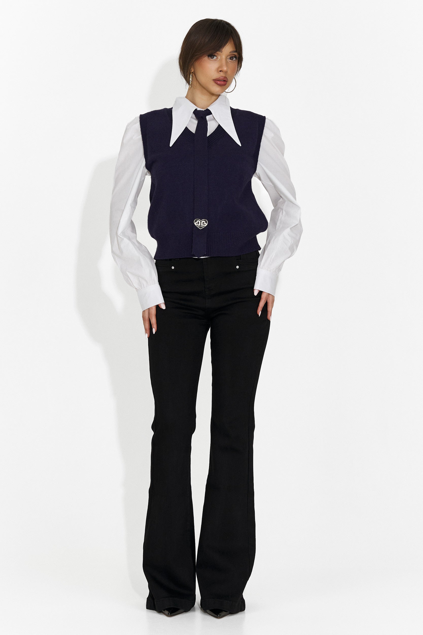 Zestaw dla kobiet Ofeliana Bo 3 części: koszula + kamizelka + g