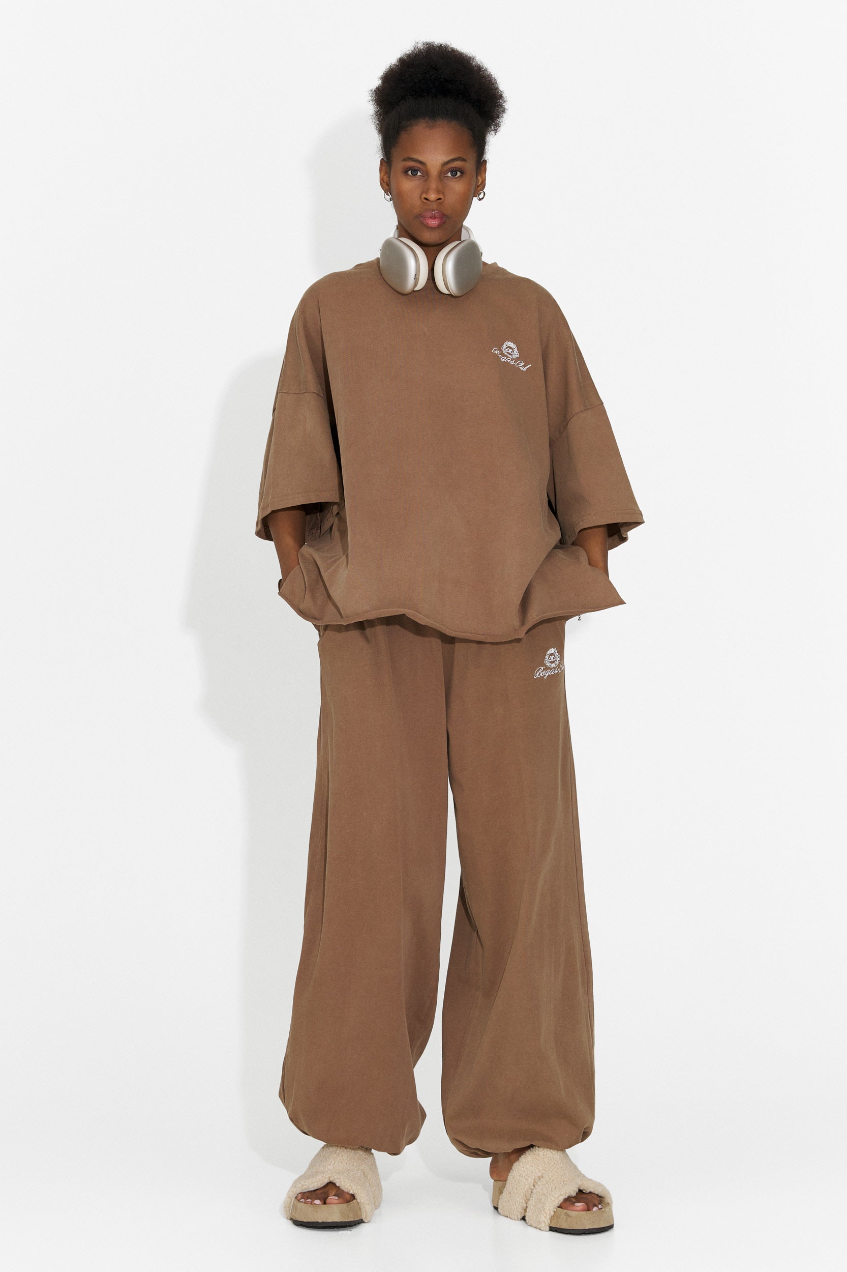 Casualny Brązowy Dres Treningowy dla Kobiet Edelweis Bogas