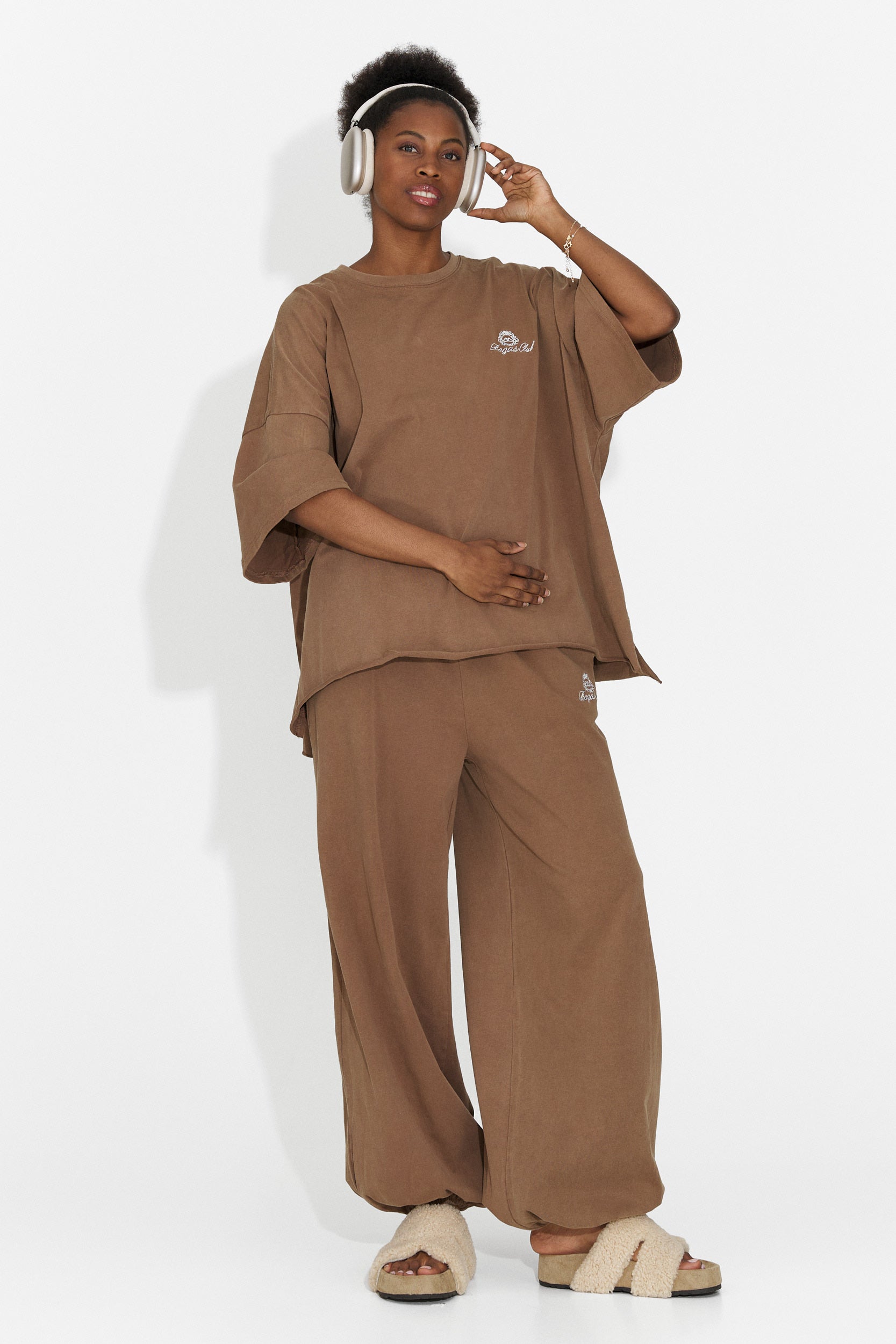 Casualny Brązowy Dres Treningowy dla Kobiet Edelweis Bogas