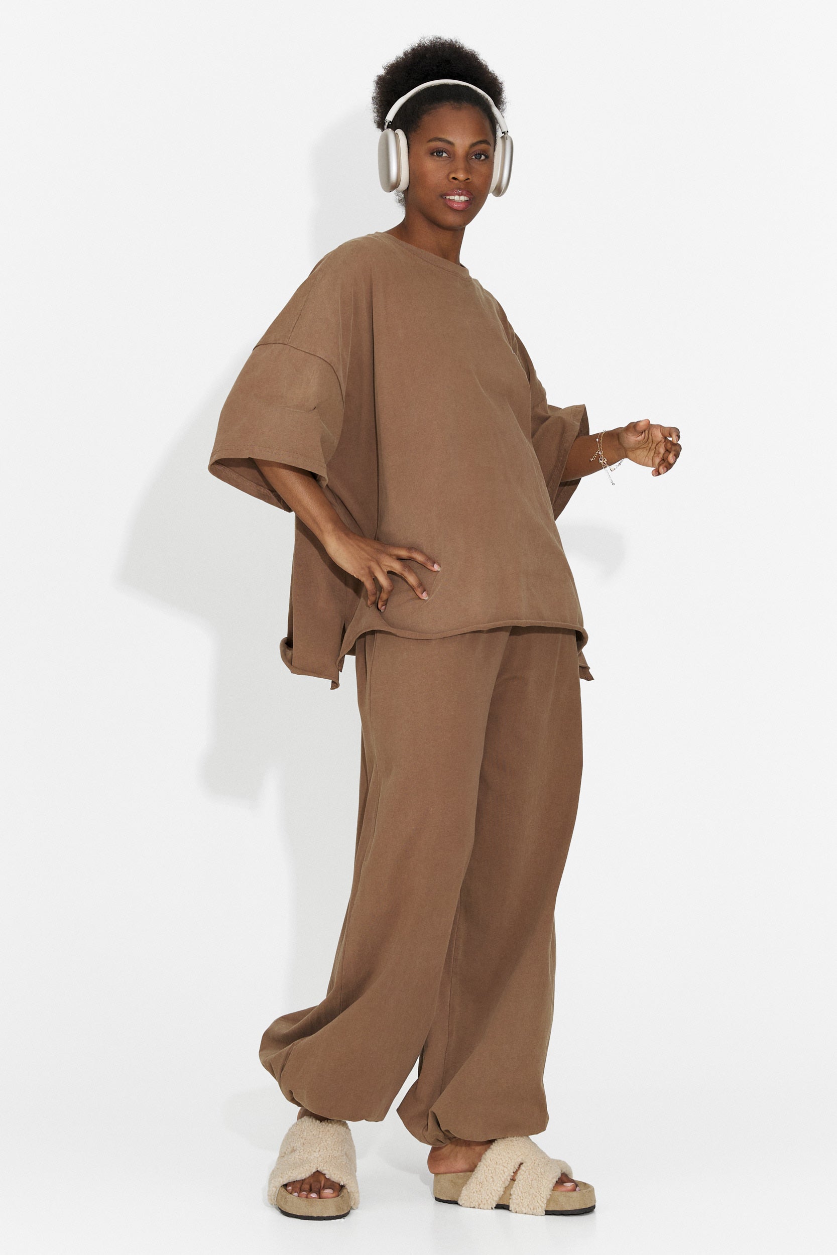 Casualny Brązowy Dres Treningowy dla Kobiet Edelweis Bogas