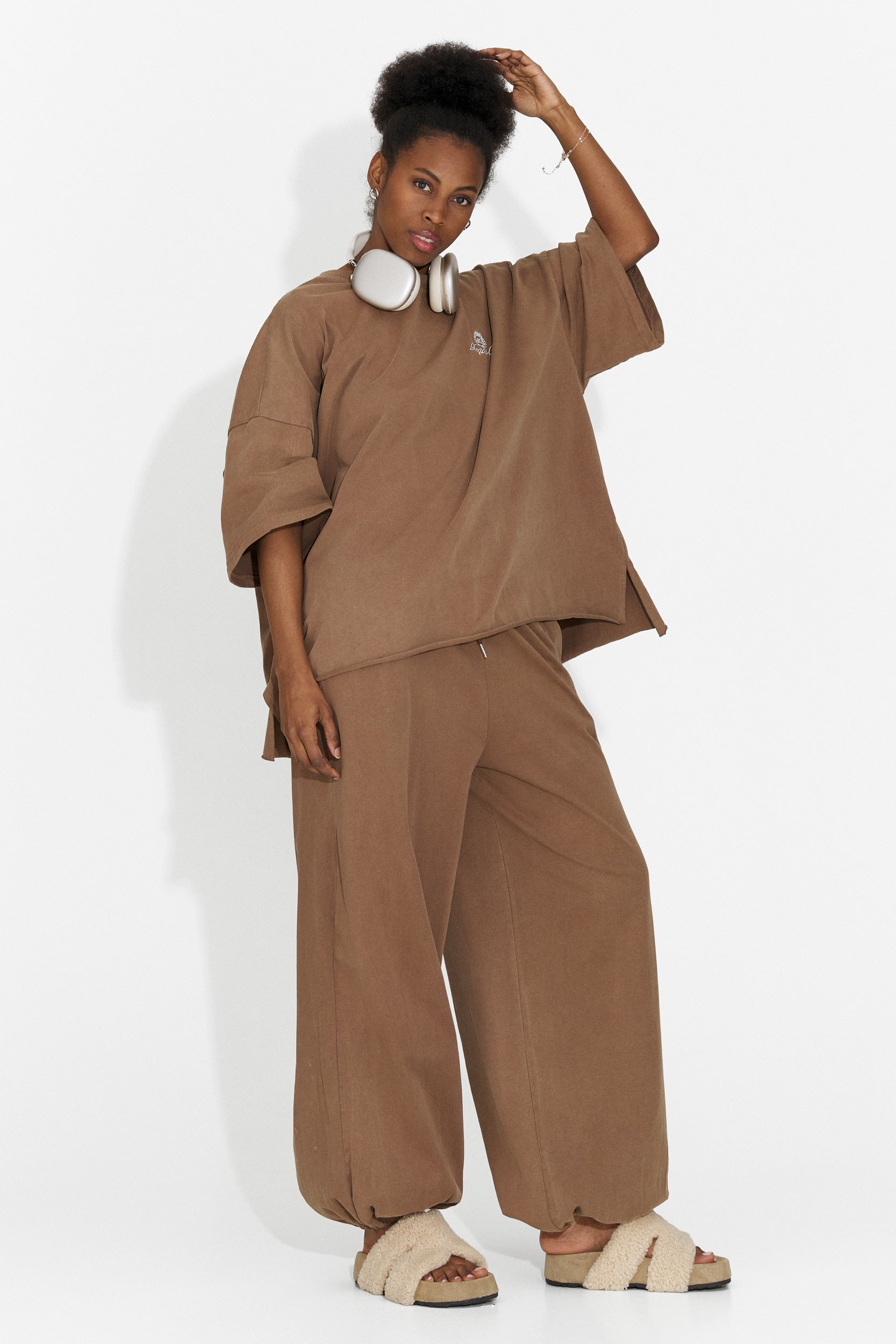 Casualny Brązowy Dres Treningowy dla Kobiet Edelweis Bogas