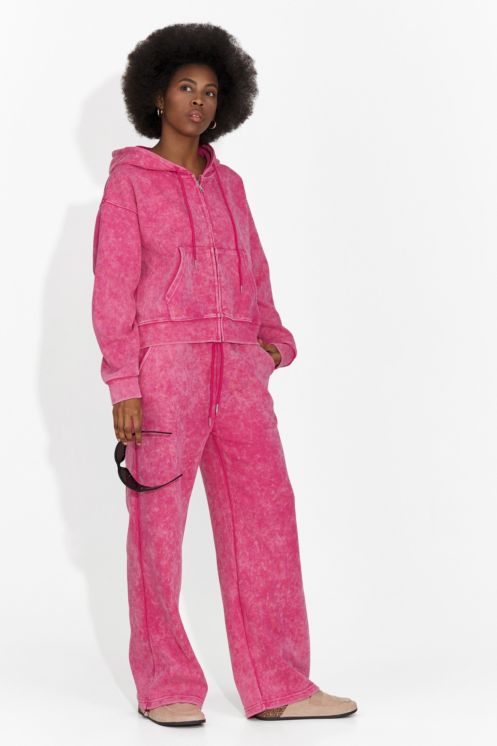 Swobodny różowy dres treningowy dla kobiet Jiustina Bogas