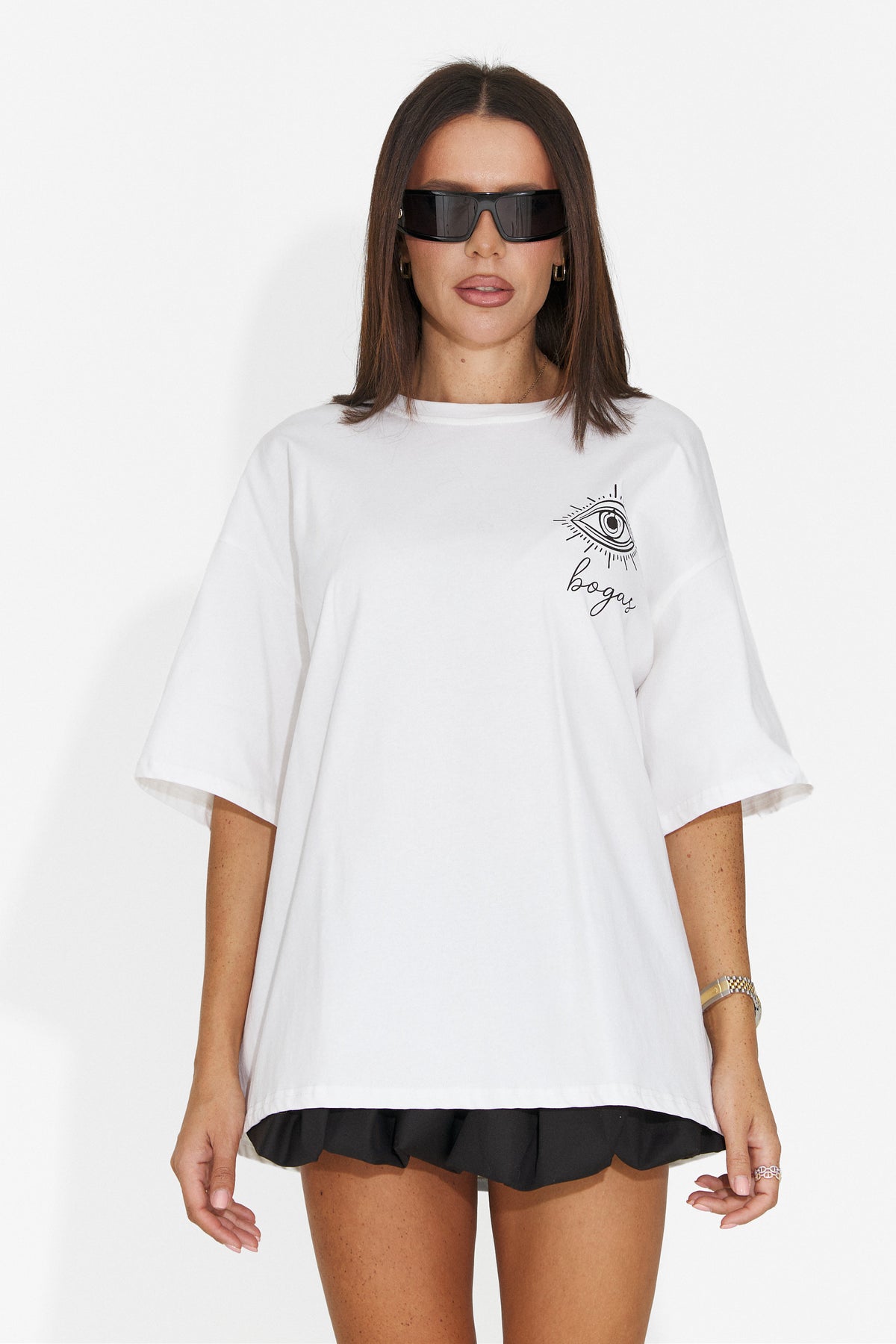 Tricou casual alb Chmiuira Bogas