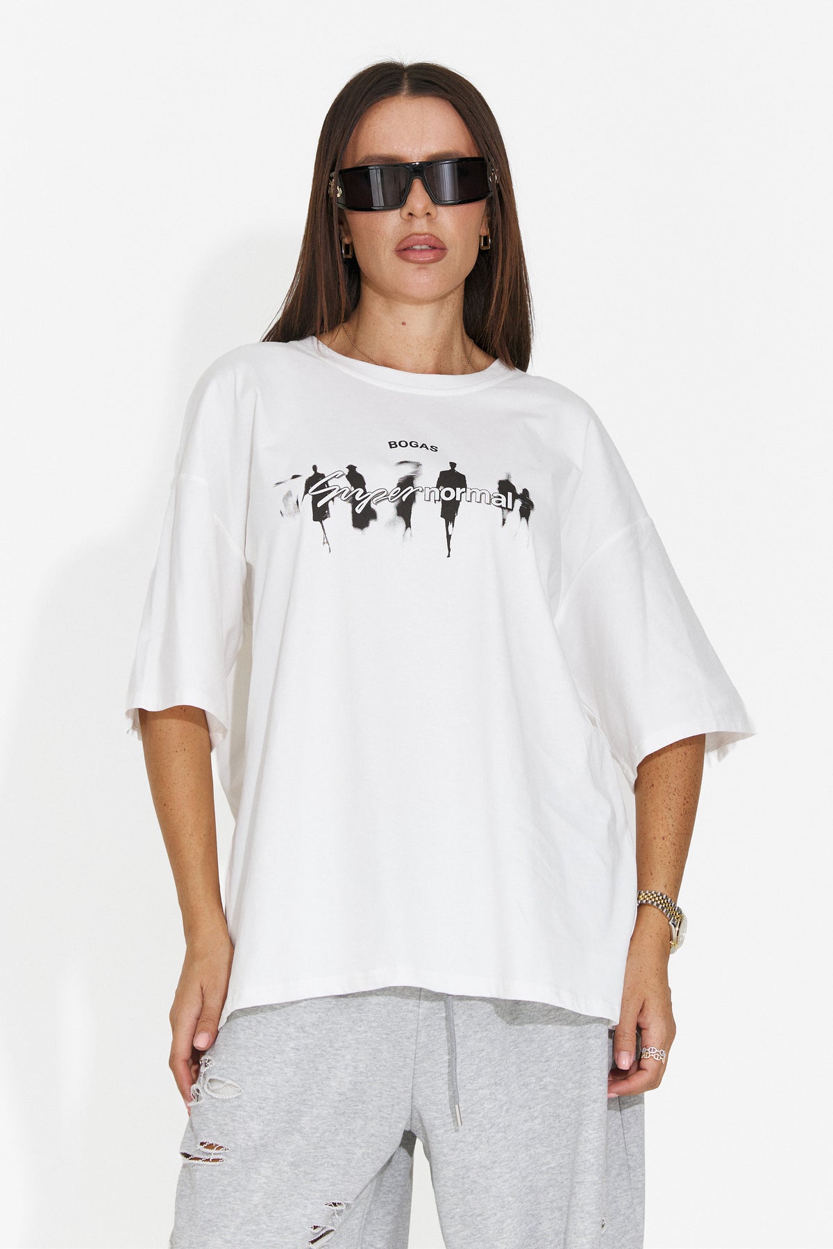 Tricou casual alb Flyloroira Bogas