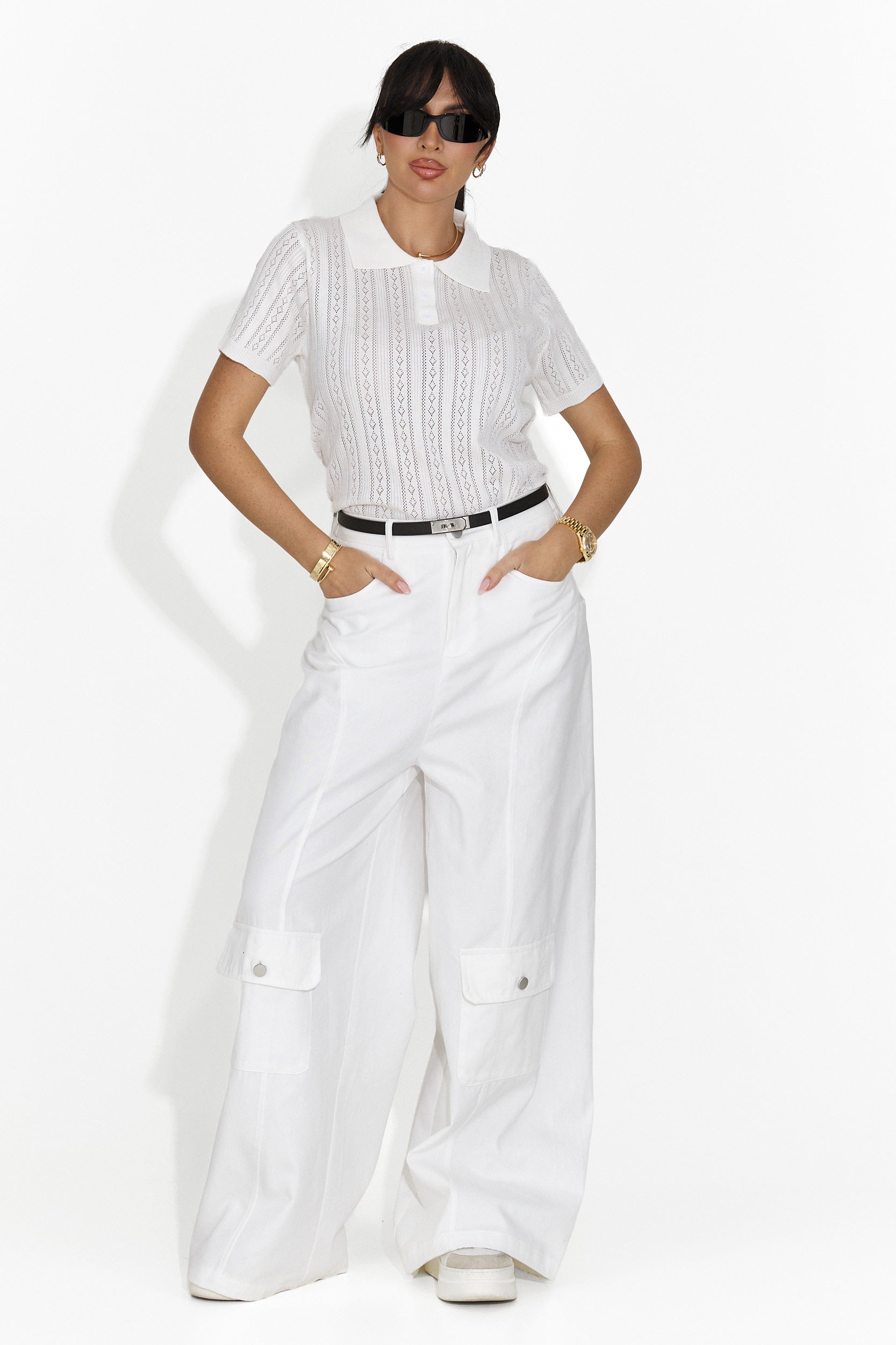 Nerida Bogas Casual Biała Damska Koszulka T-shirt