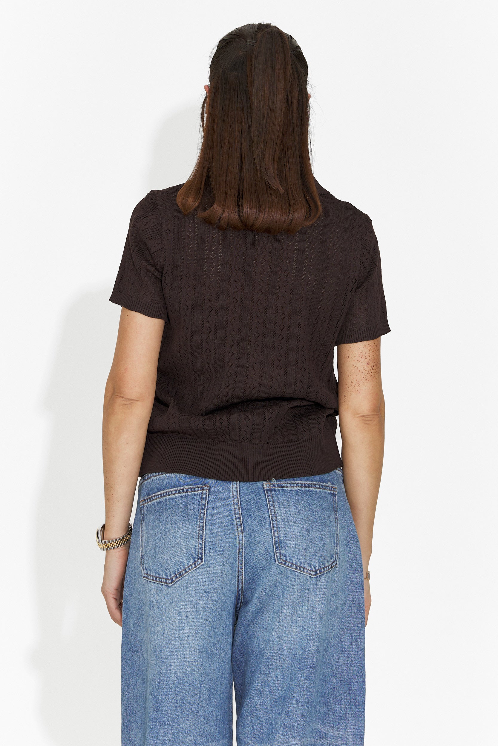 Nerida Bogas Casualny Brązowy T-shirt dla Kobiet