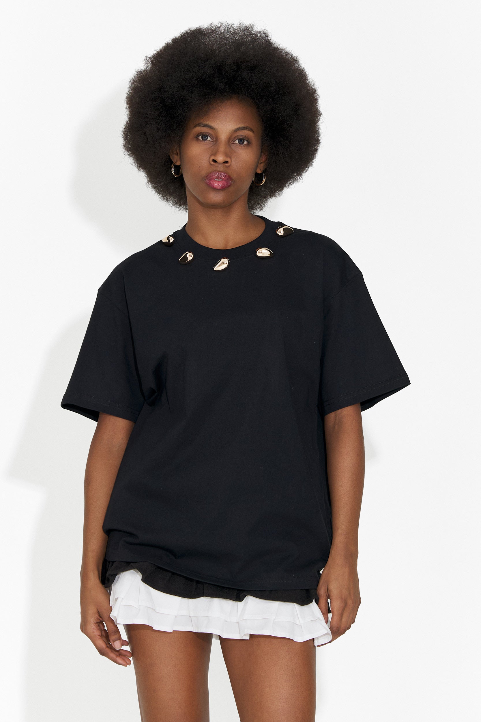 Cristelia Bogas Casualna Czarna Damska Koszulka