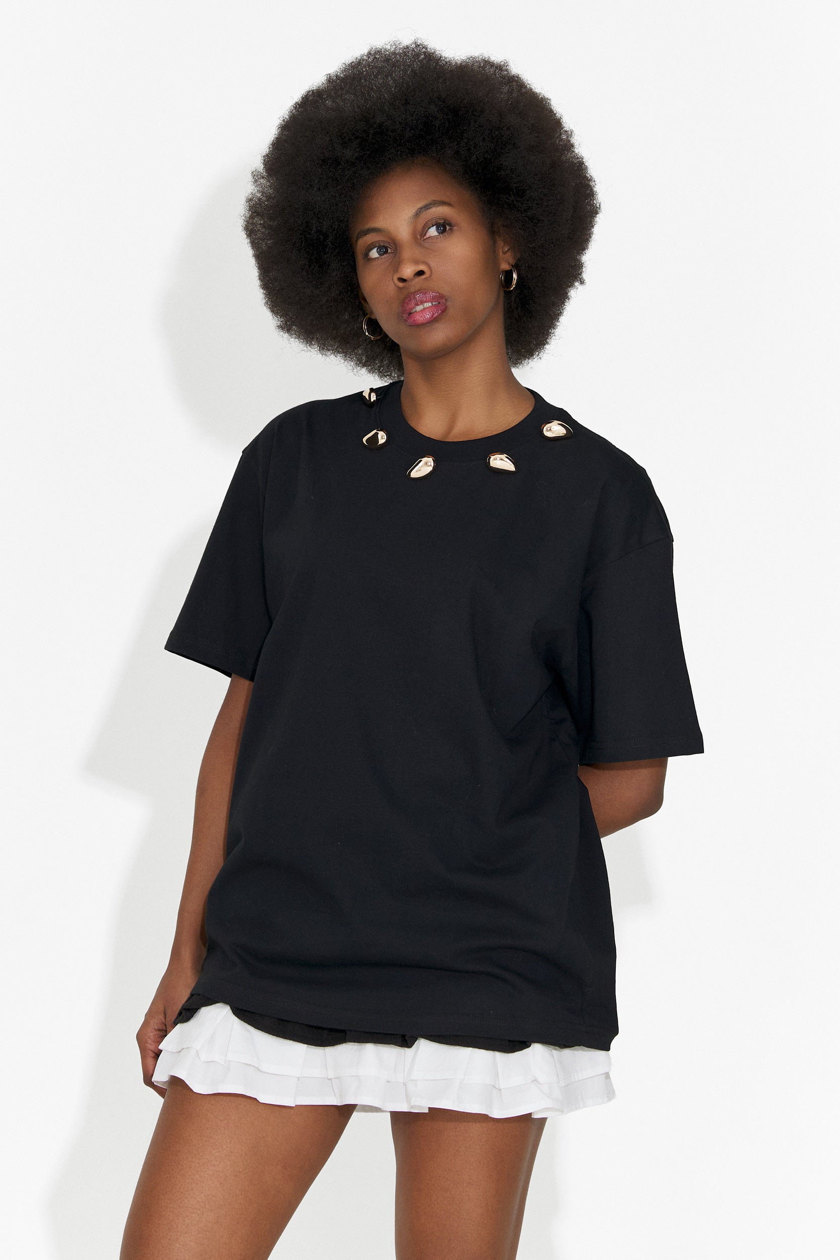 Cristelia Bogas Casualna Czarna Damska Koszulka