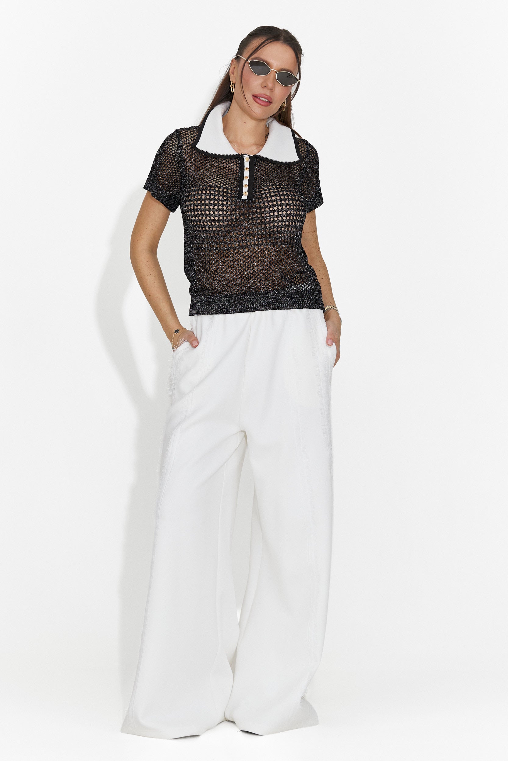 Casualowa Czarna Koszulka dla Kobiet Raluka Bogas