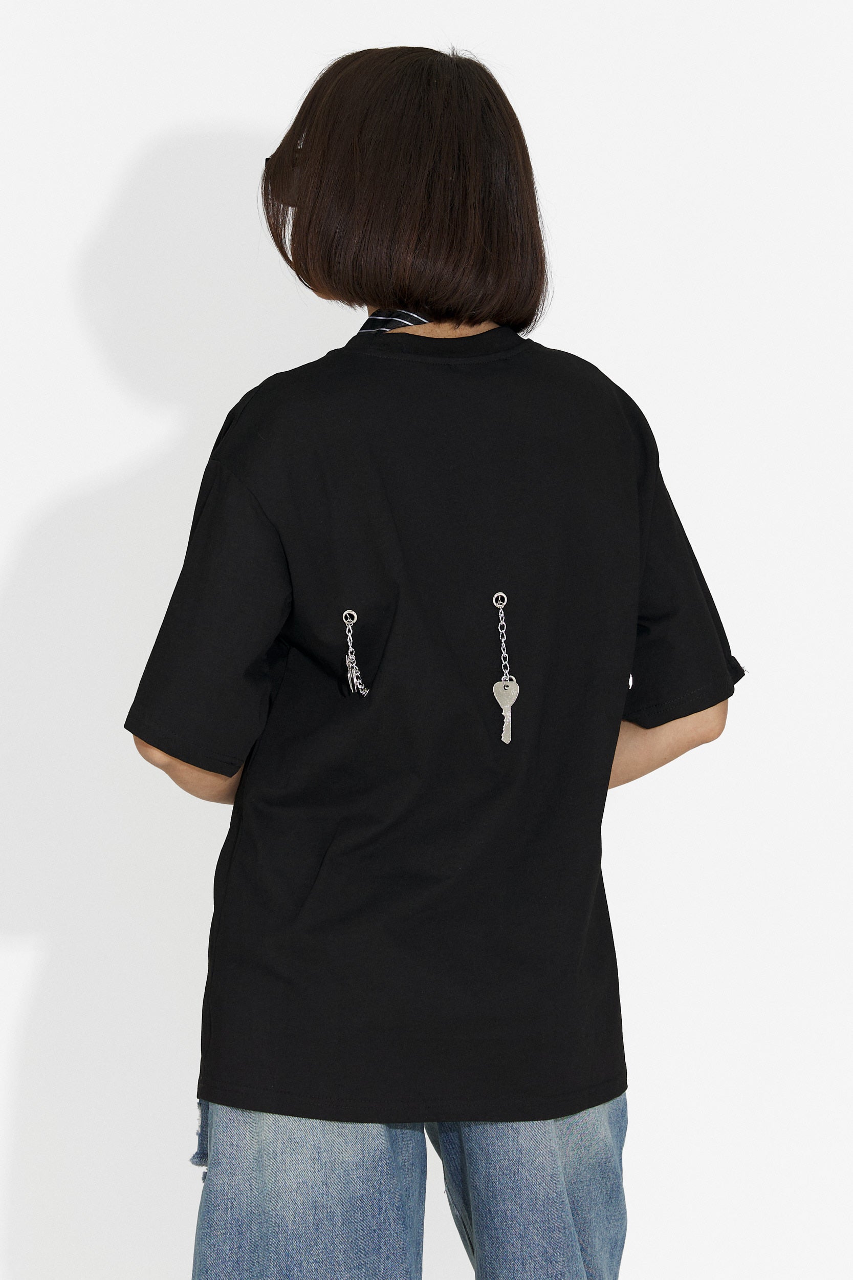 Casualowy Czarny T-shirt dla Kobiet Wisteria Bogas