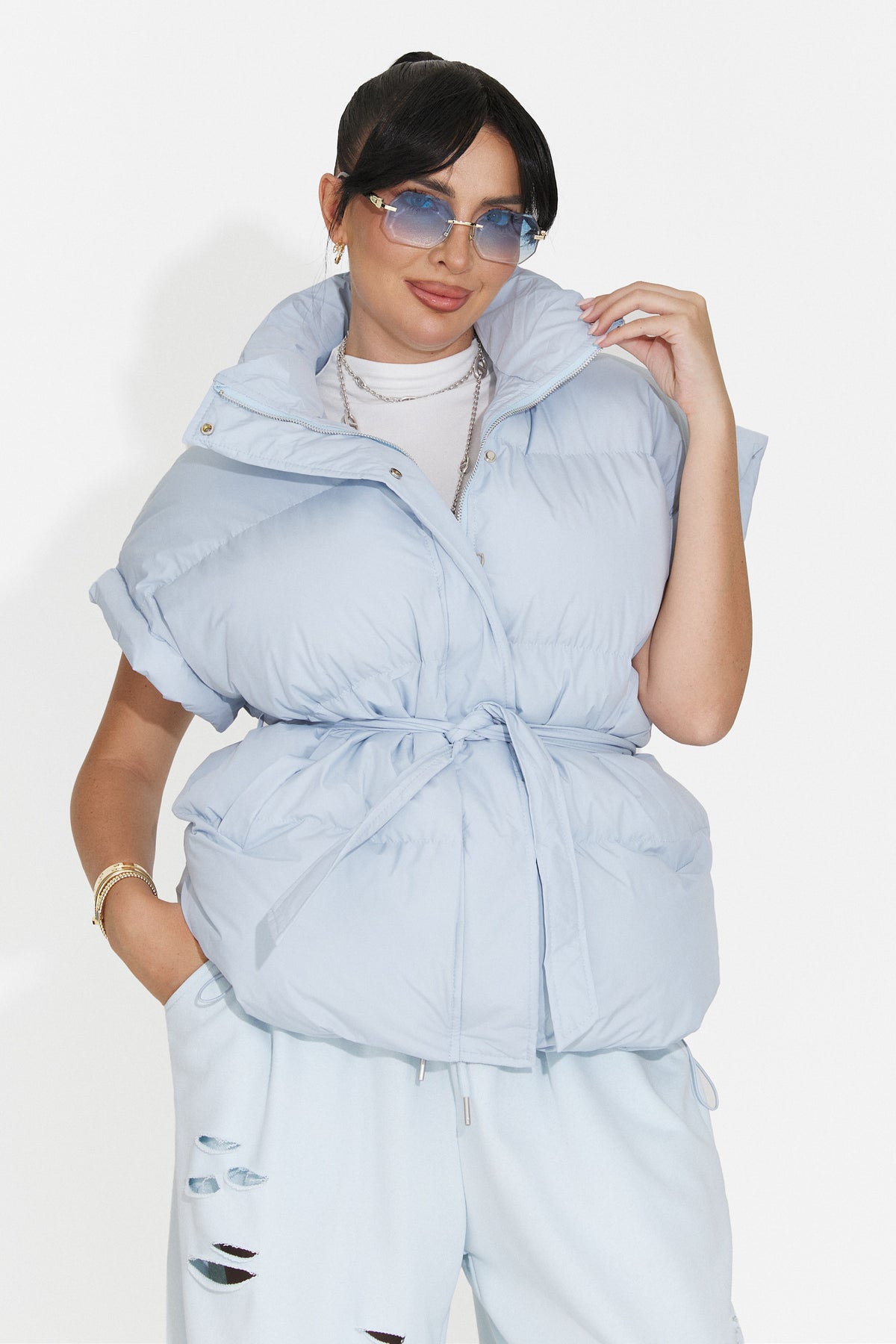 Vesta casual bleu Selitsoria Bogas