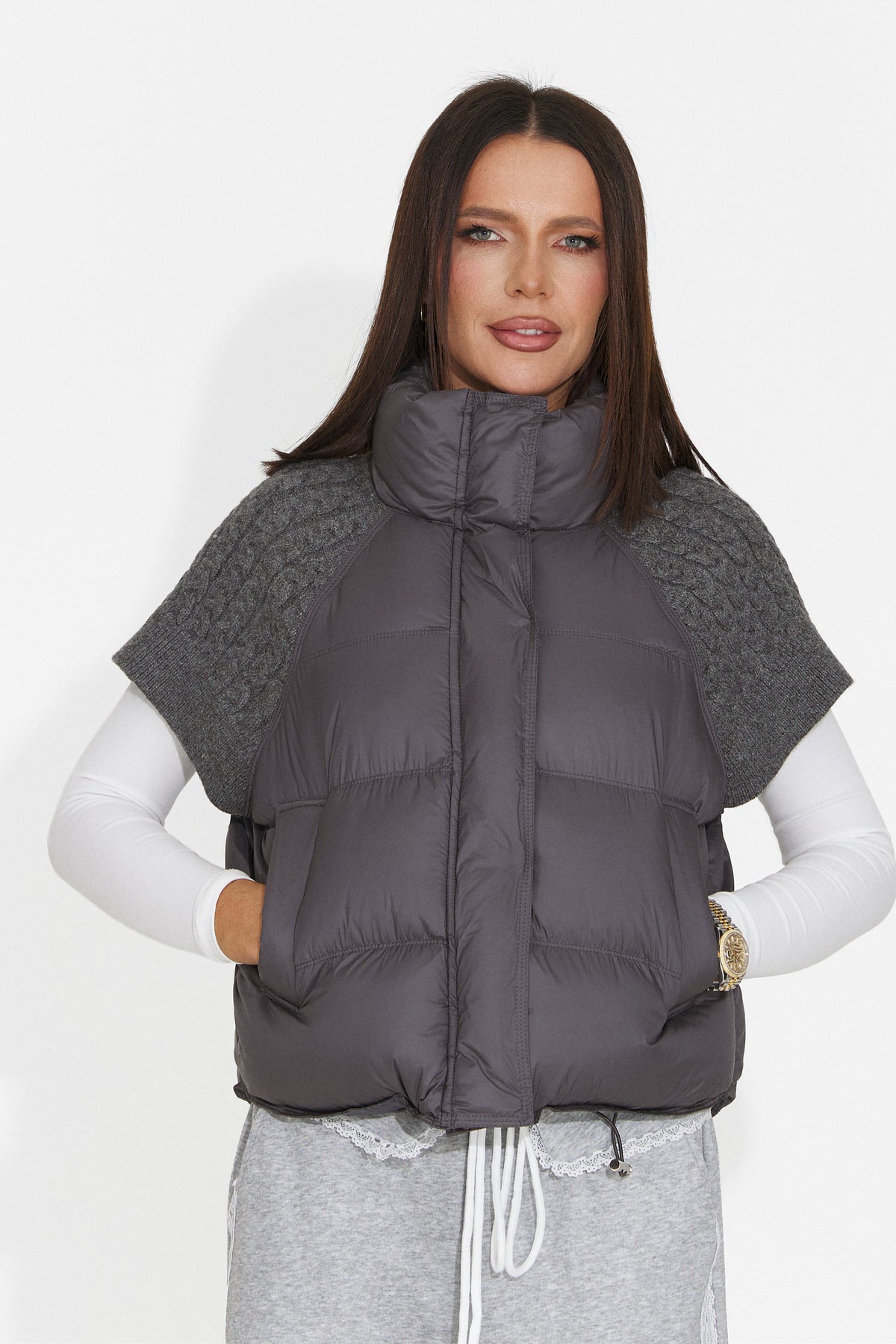Vesta casual gri Vulrira Bogas