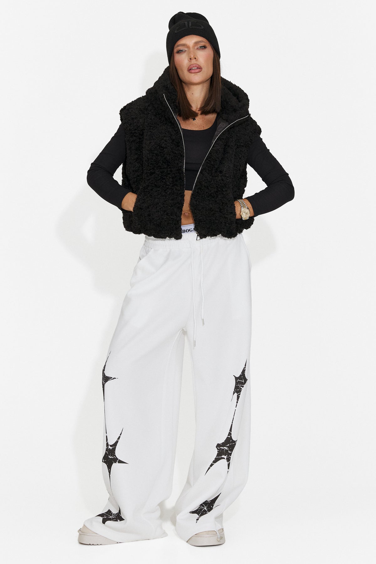 Vesta casual neagra Lalaeina Bogas