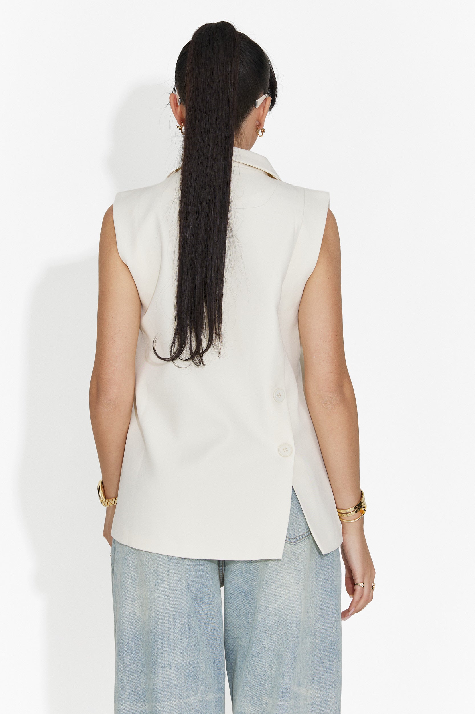 Elegancka Kremowa Kamizelka Dla Pań Meghan Bogas