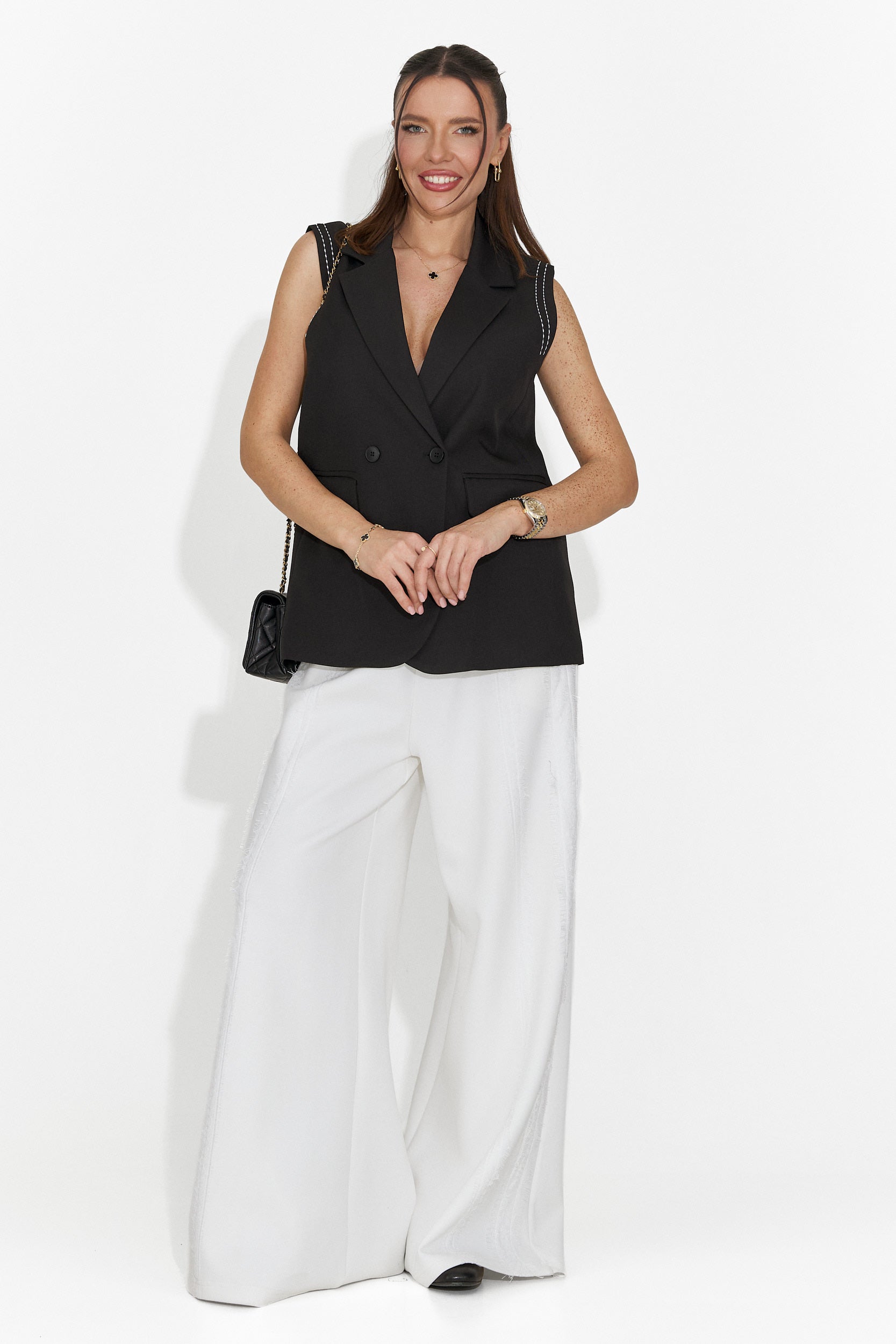 Elegancka Czarna Kamizelka dla Pań od Danety Bogas