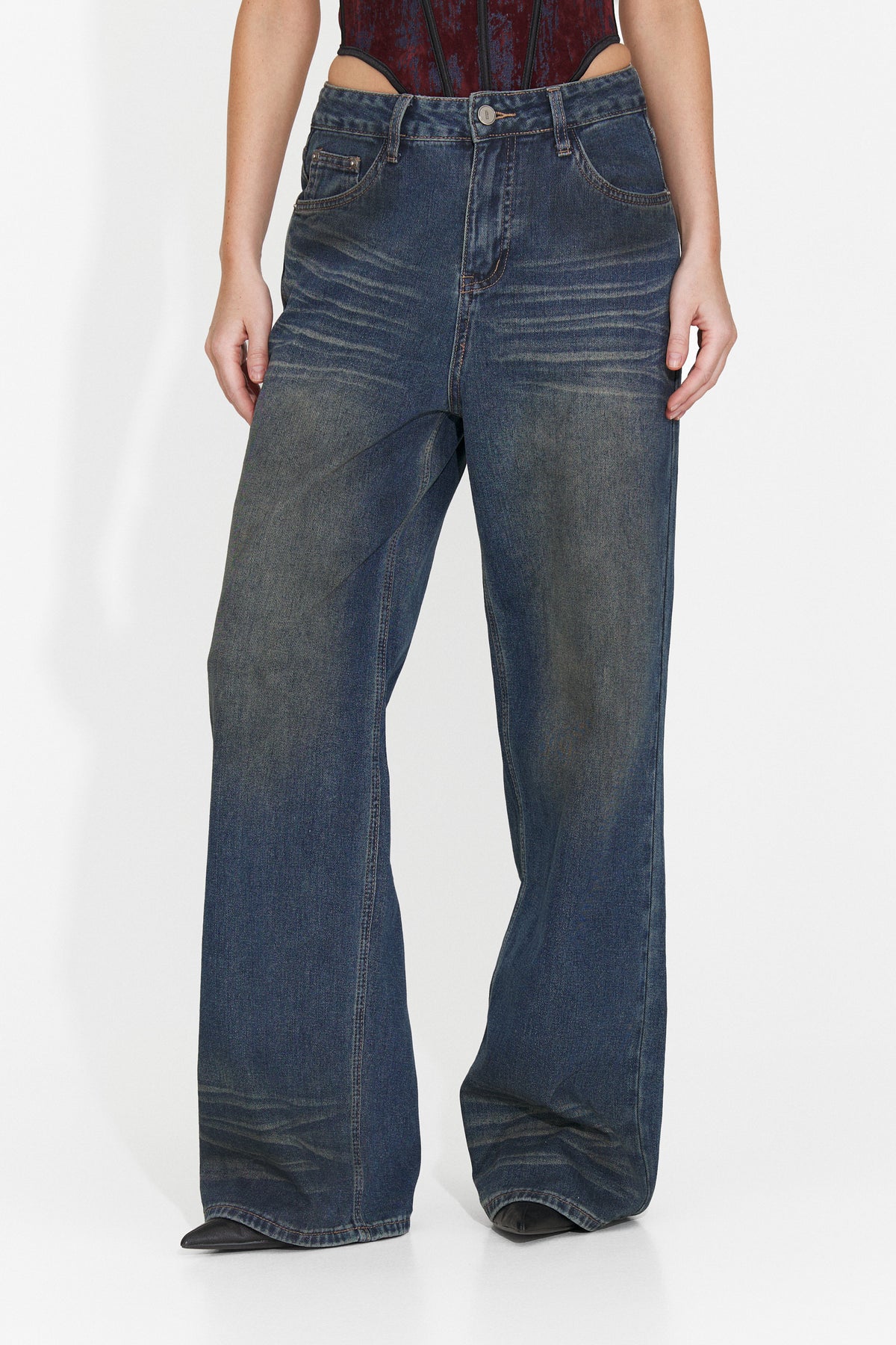 Blugi casual albastri Chemuila Bogas