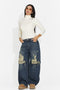 Blugi casual albastri Huzeina Bogas