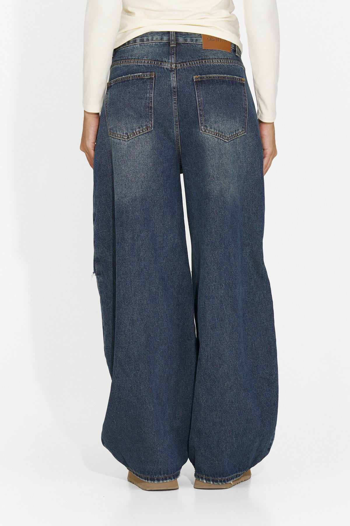 Blugi casual albastri Huzeina Bogas