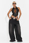 Blugi casual negri Marazina Bogas