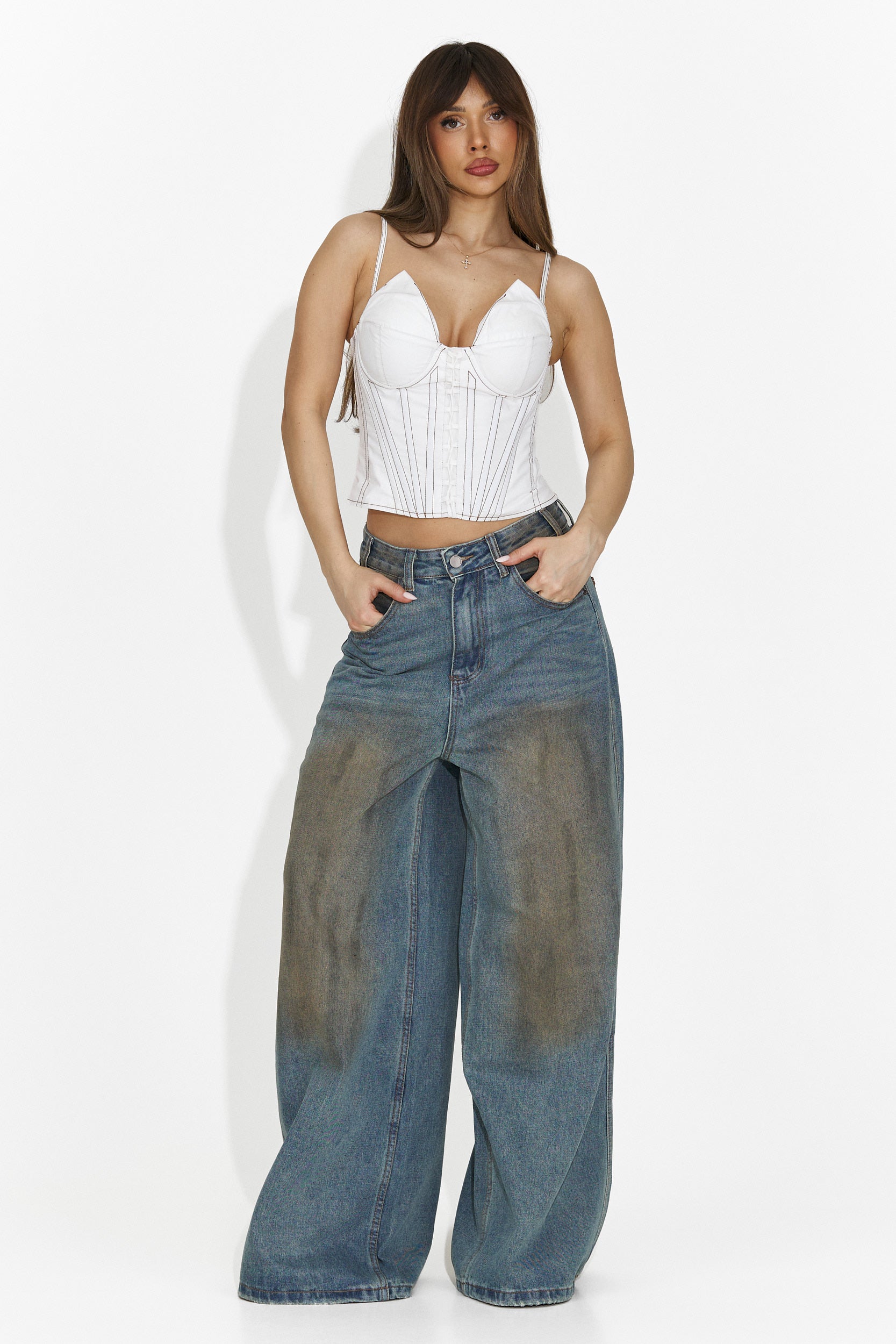 Nieformalne niebieskie jeansy dla kobiet Angeliana Bogas