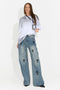 Codzienne niebieskie damskie jeansy Intersa Bogas
