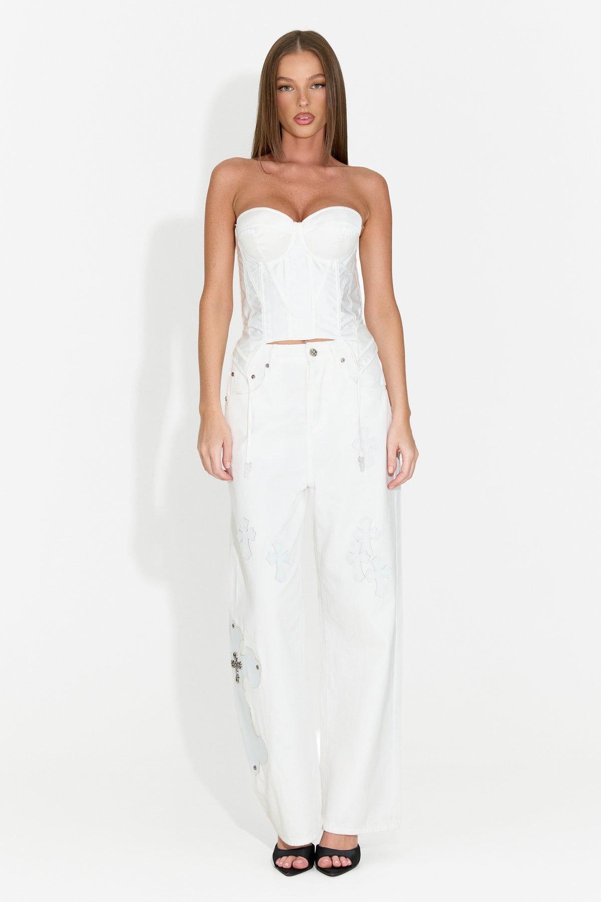 Blugi dama casual albi Jeany Bogas
