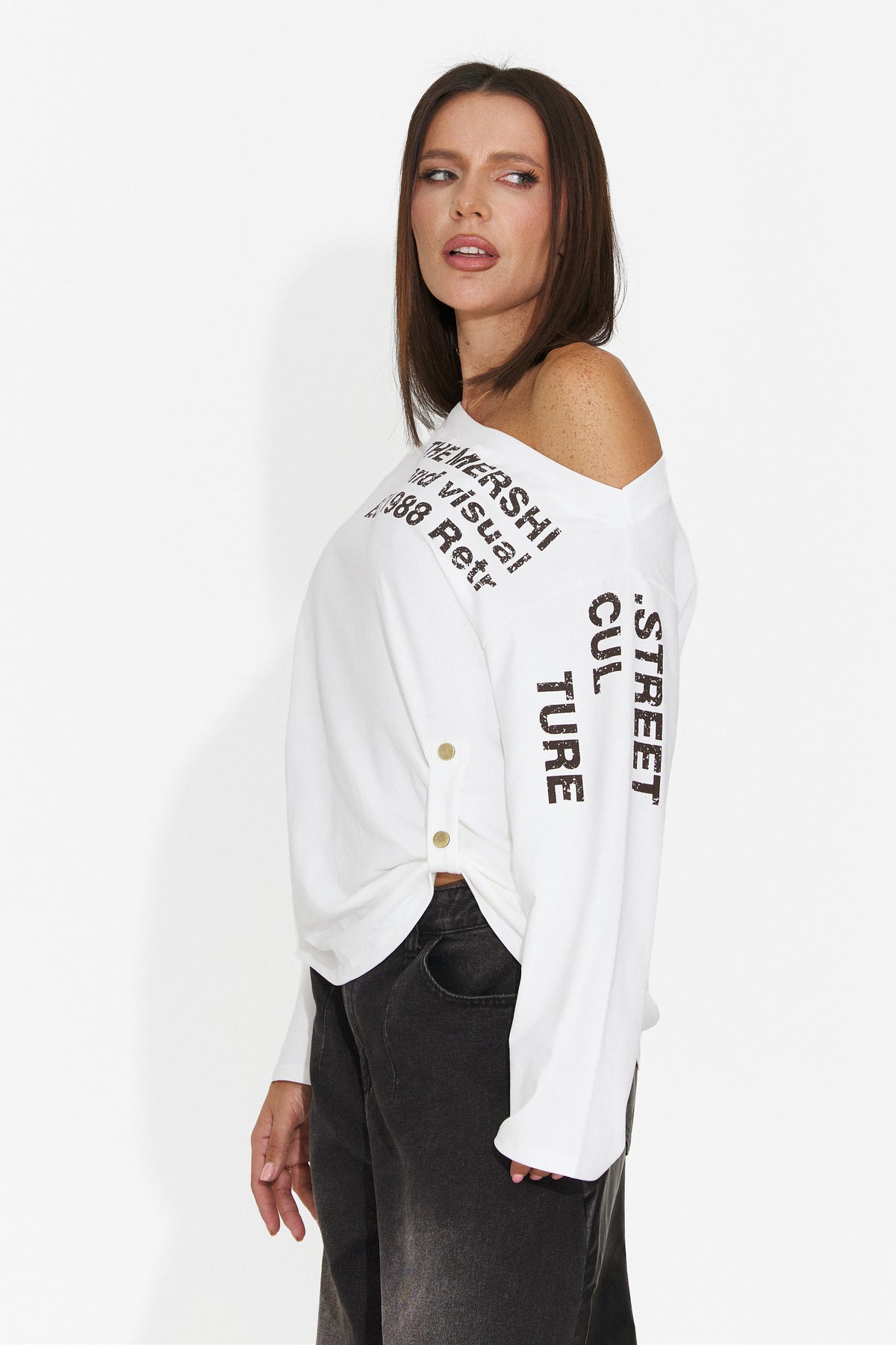 Bluza casual alba Scasivoalia Bogas