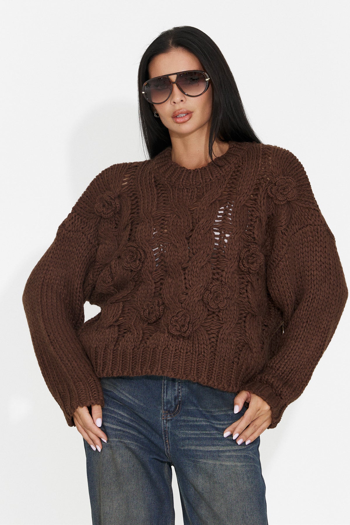 Bluza casual maro Elsyia Bogas