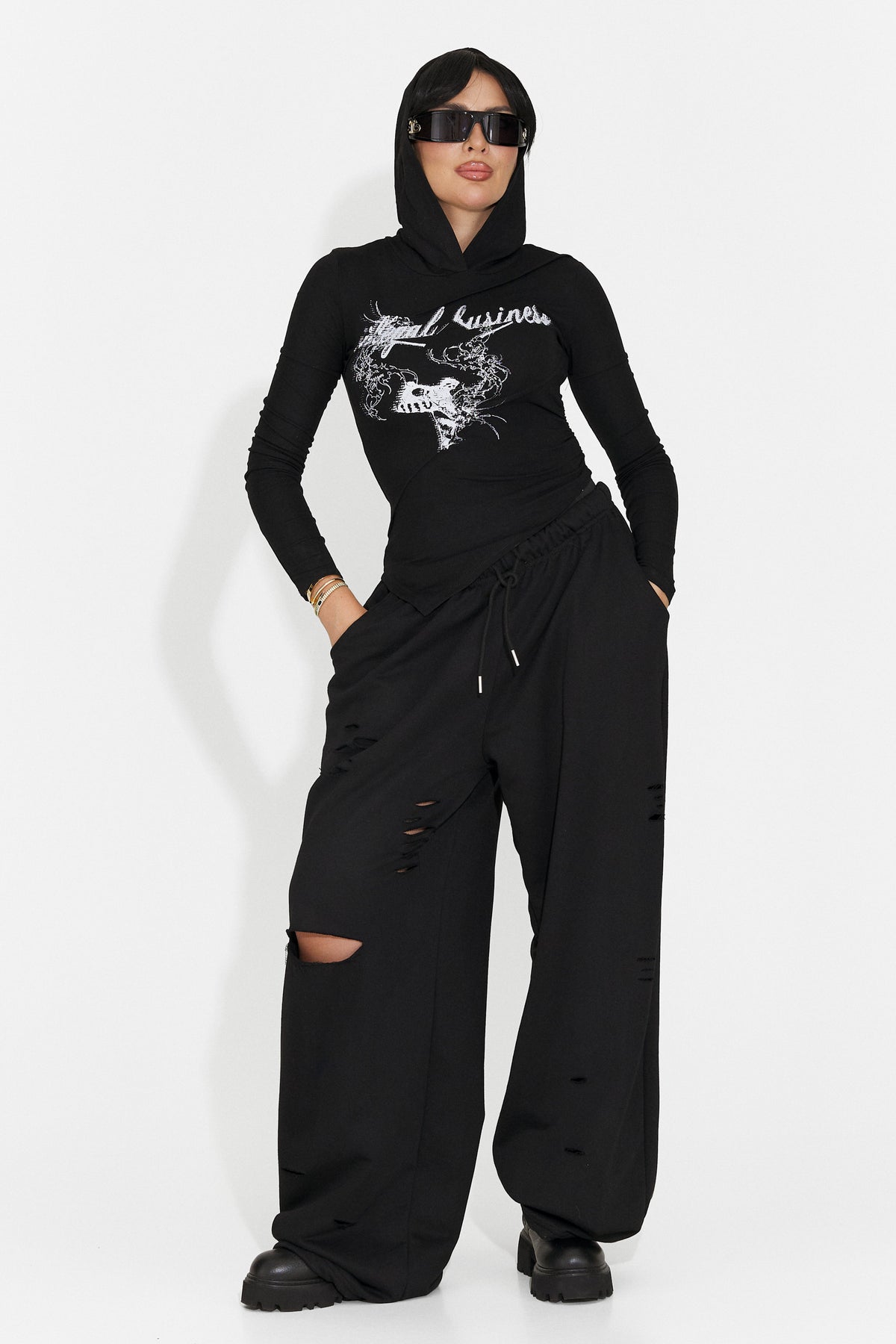 Bluza casual neagra Pranolaira Bogas