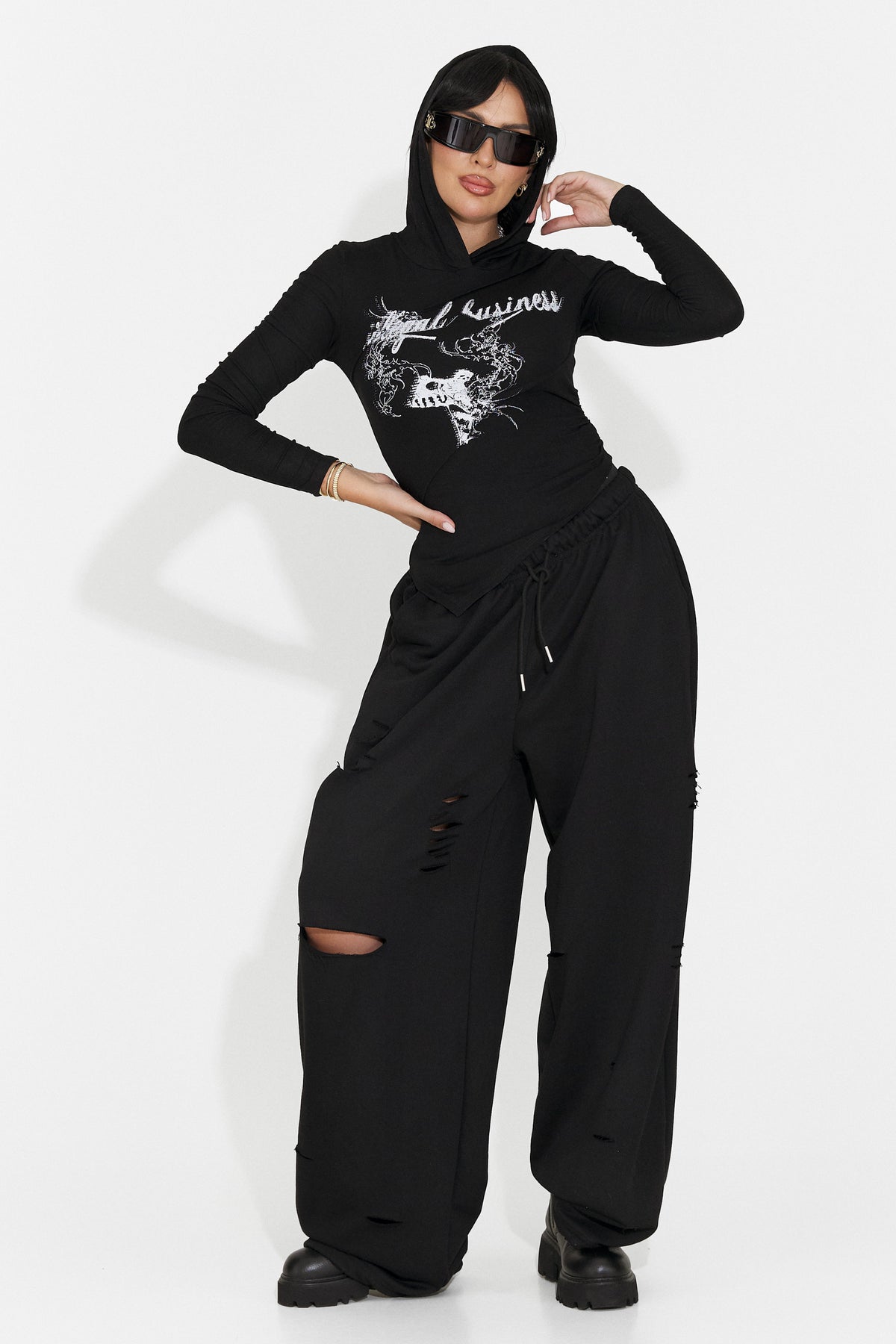 Bluza casual neagra Pranolaira Bogas