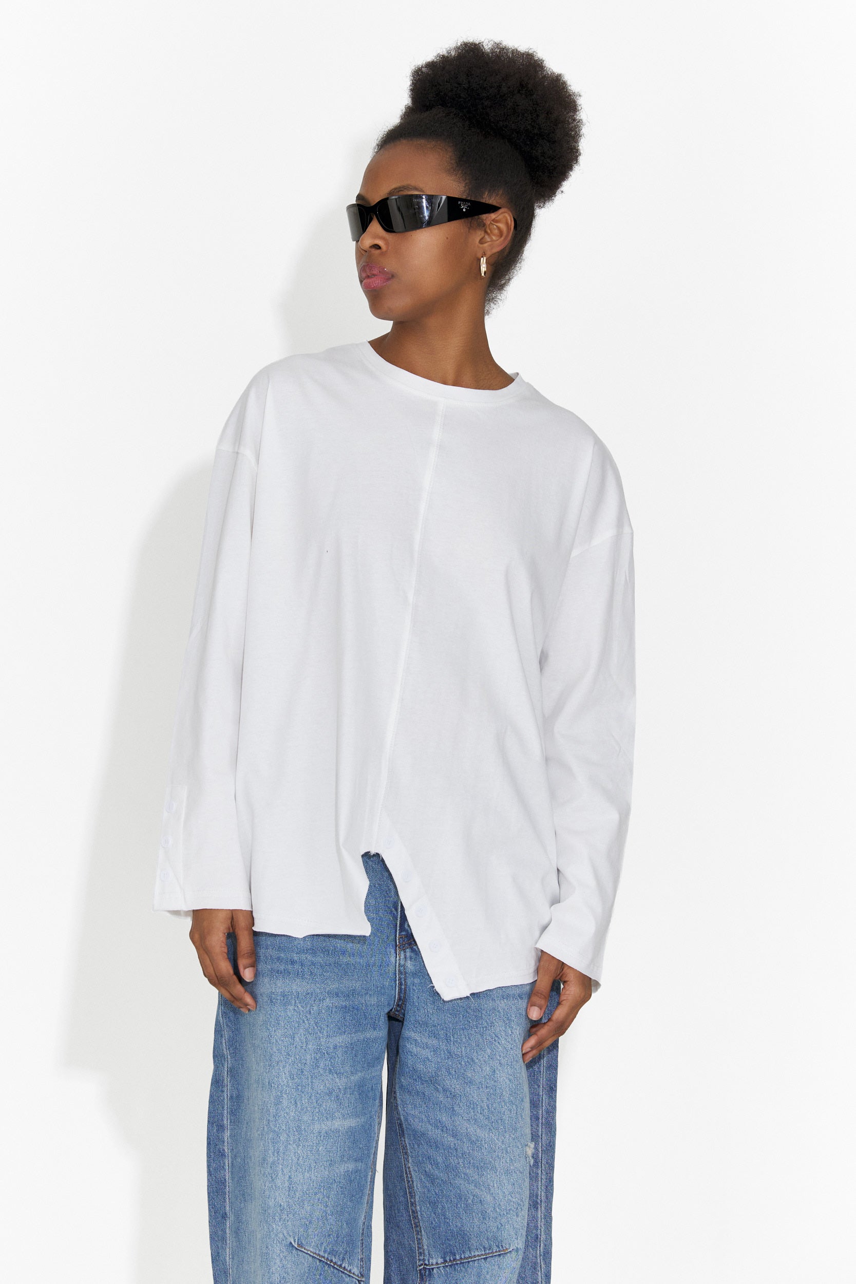 Chandana Bogas Casualna Biała Bluzka Damska