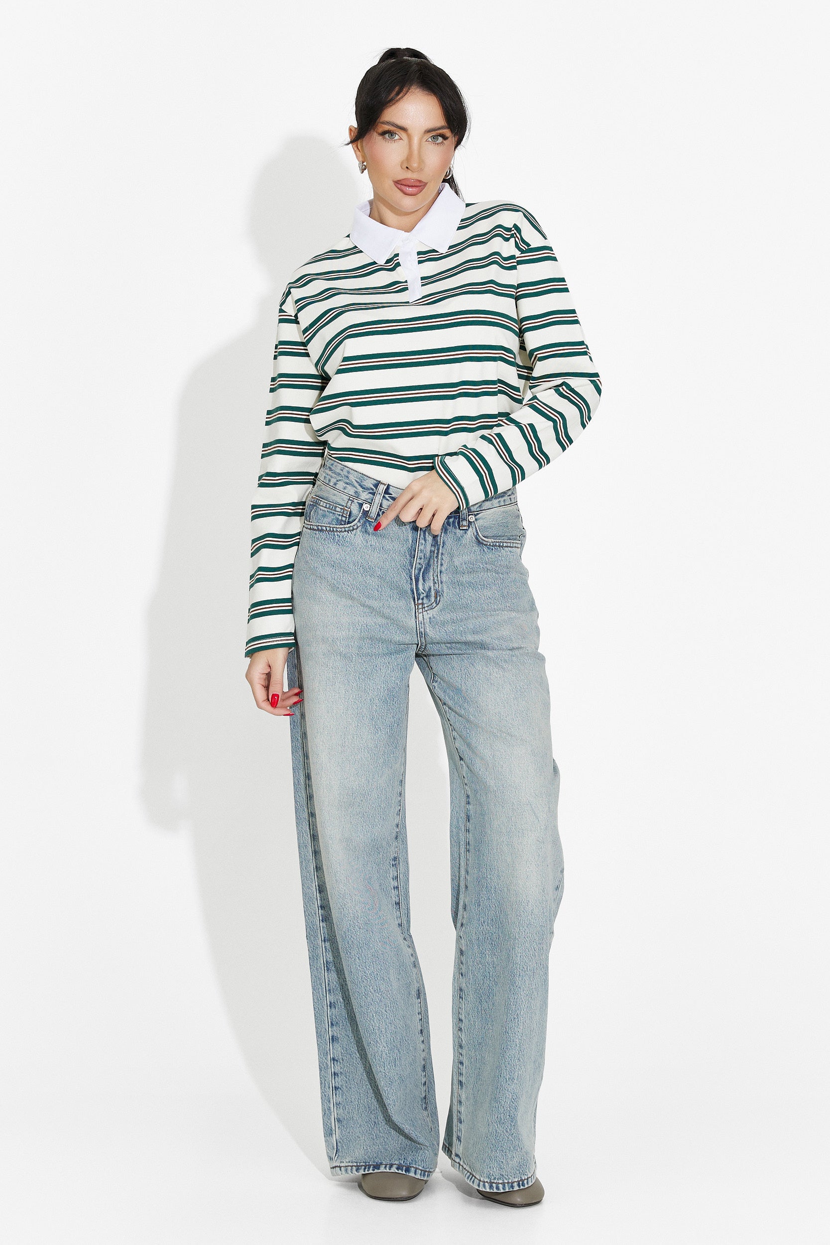 Swobodna beżowa bluzka damska Paloma Bogas