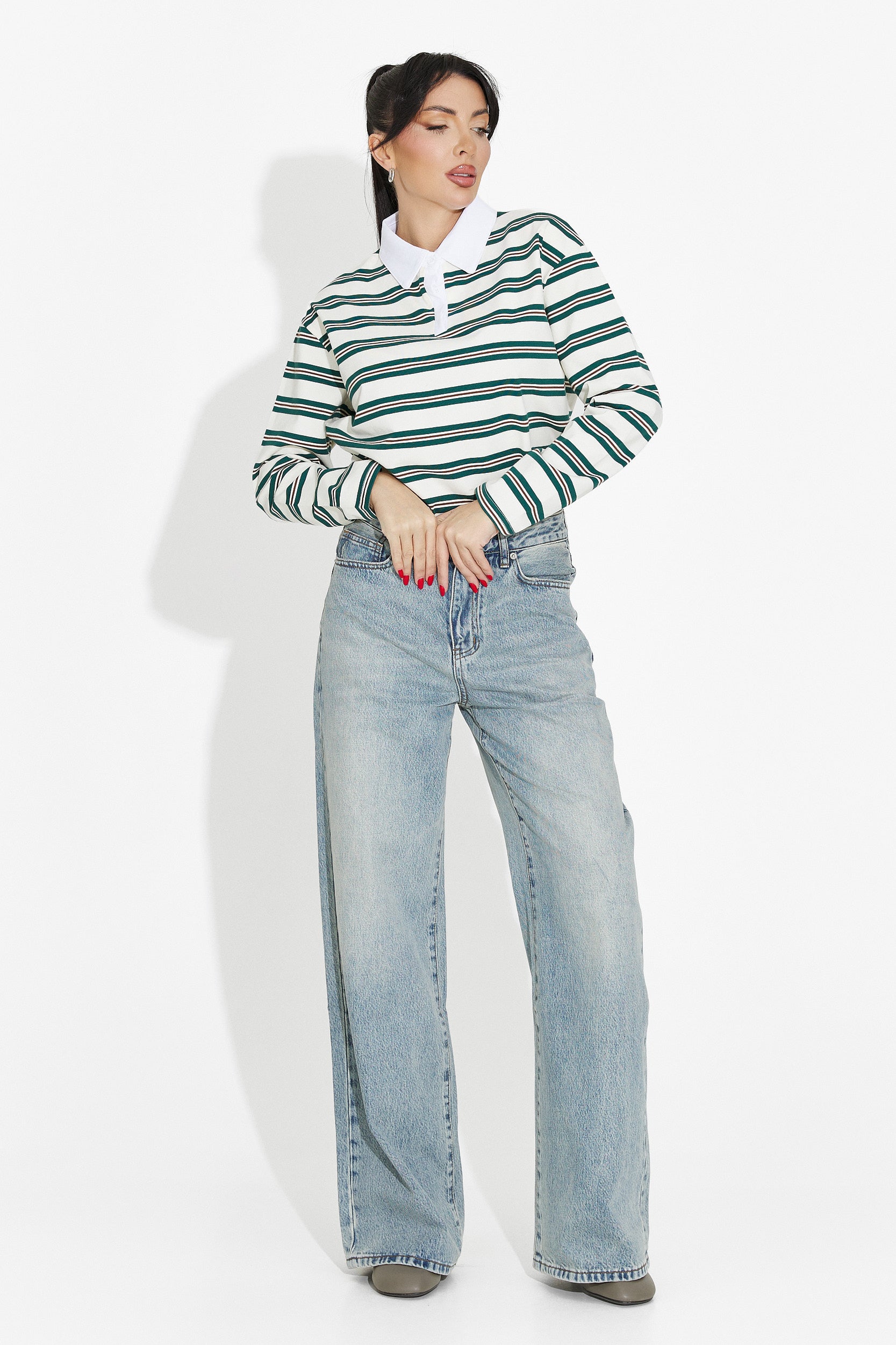 Swobodna beżowa bluzka damska Paloma Bogas