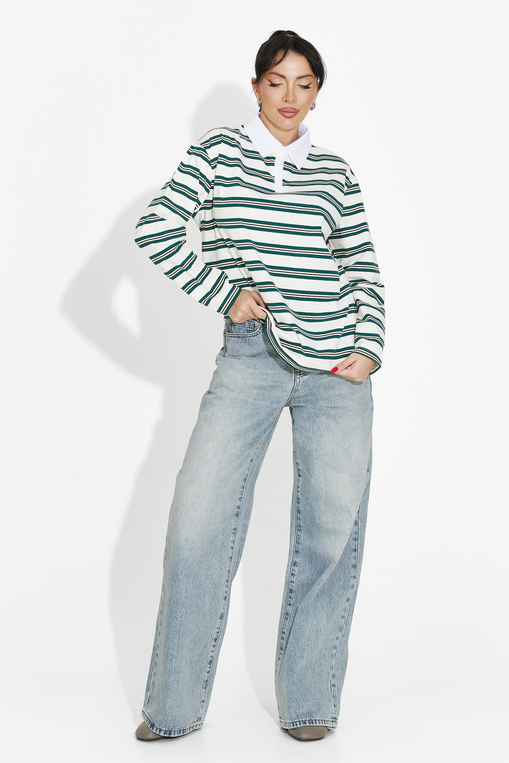 Swobodna beżowa bluzka damska Paloma Bogas