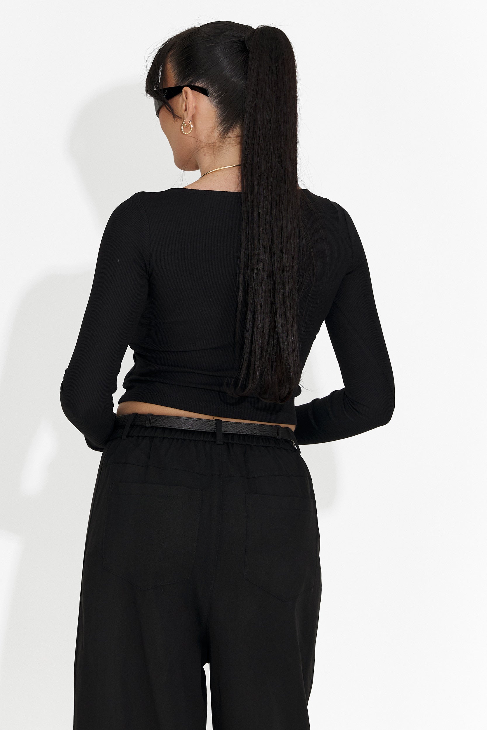 Dariana Bogas Casualna Czarna Bluzka Damska