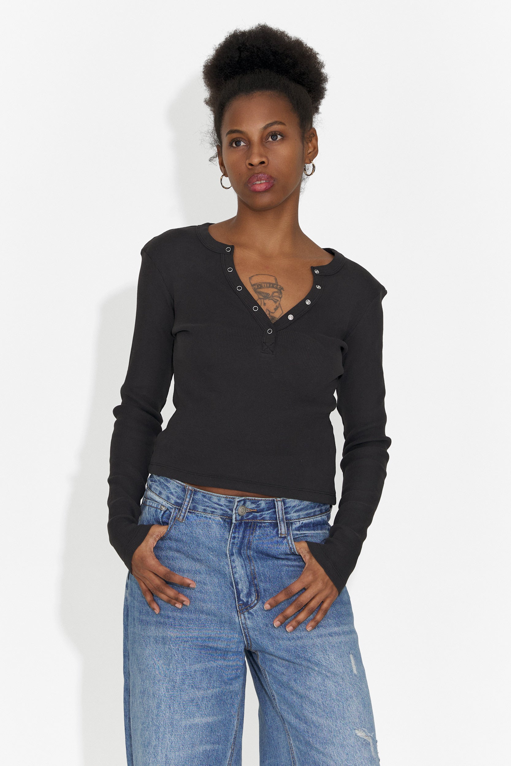 Roxana Bogas Casualna Czarna Bluzka Damska