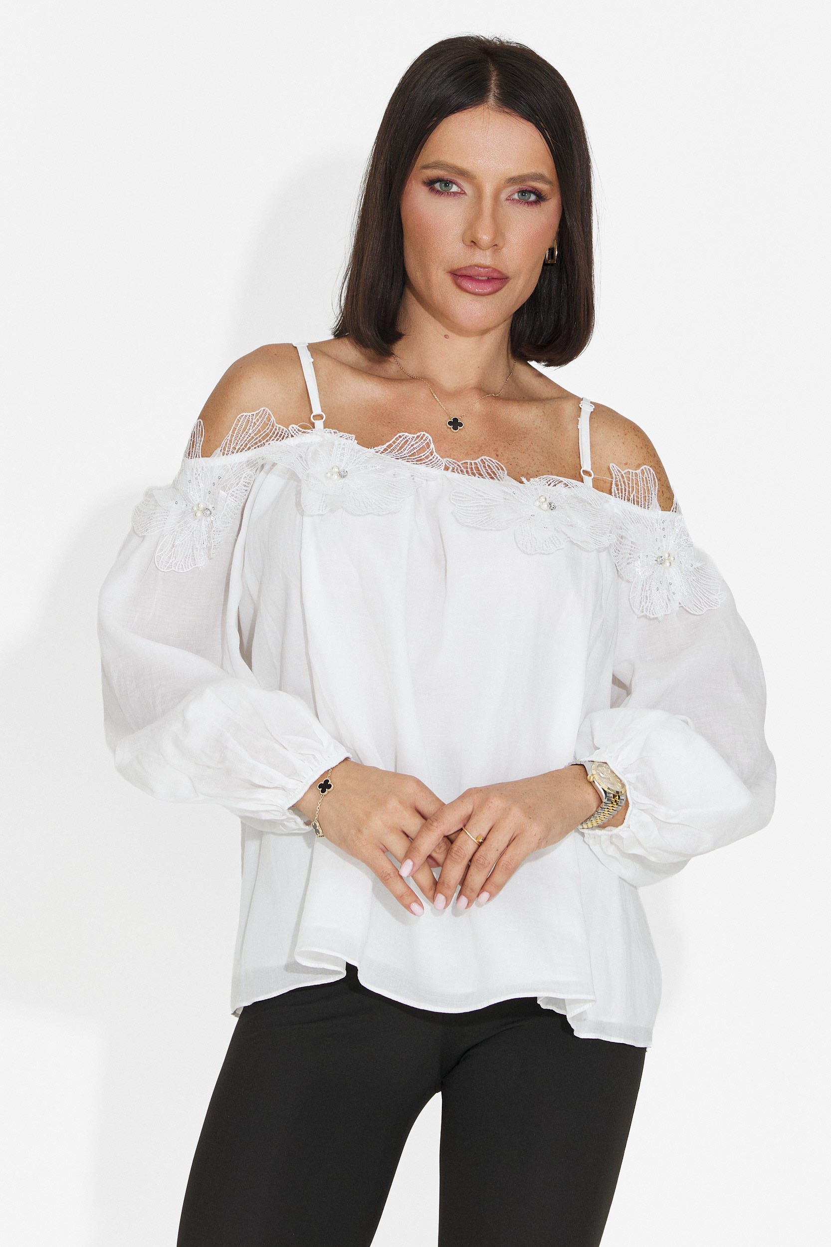 Elegancka biała damska bluza Agentica Bogas