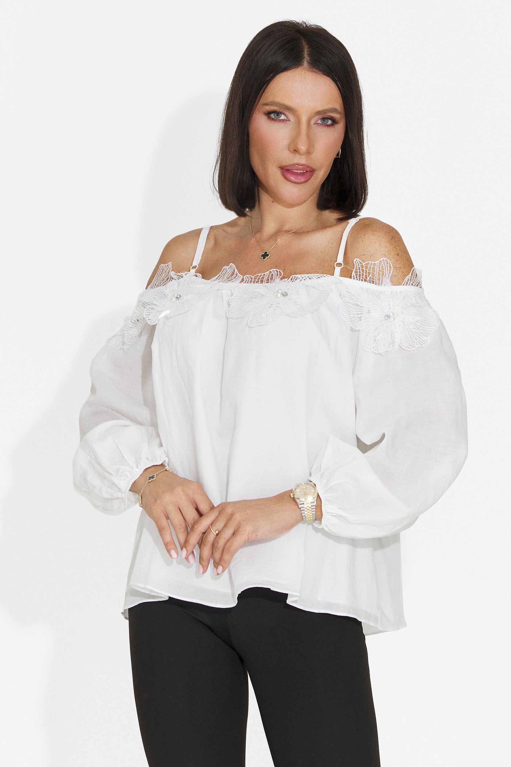 Elegancka biała damska bluza Agentica Bogas