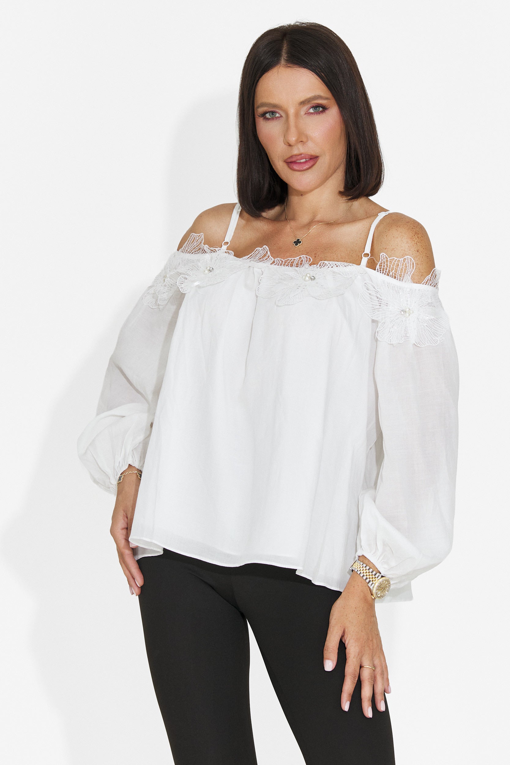 Elegancka biała damska bluza Agentica Bogas