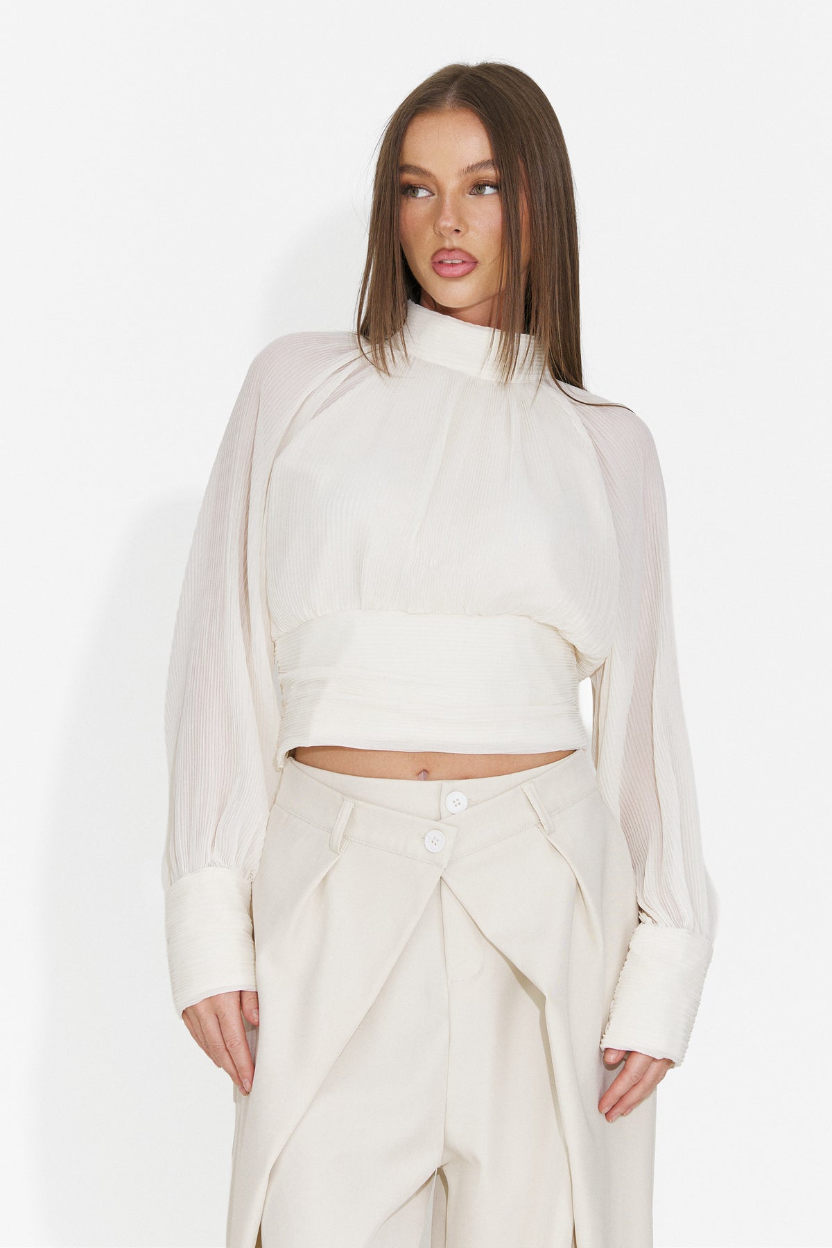 Bluza eleganta bej Zvauiza Bogas