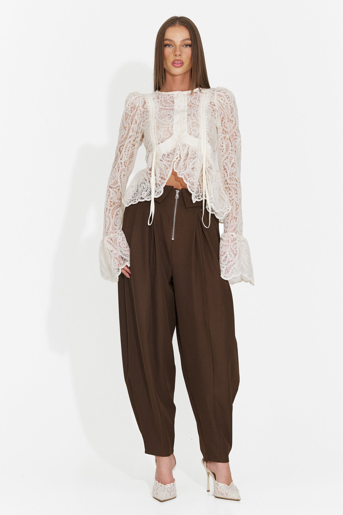 Bluza eleganta crem Pamniesia Bogas