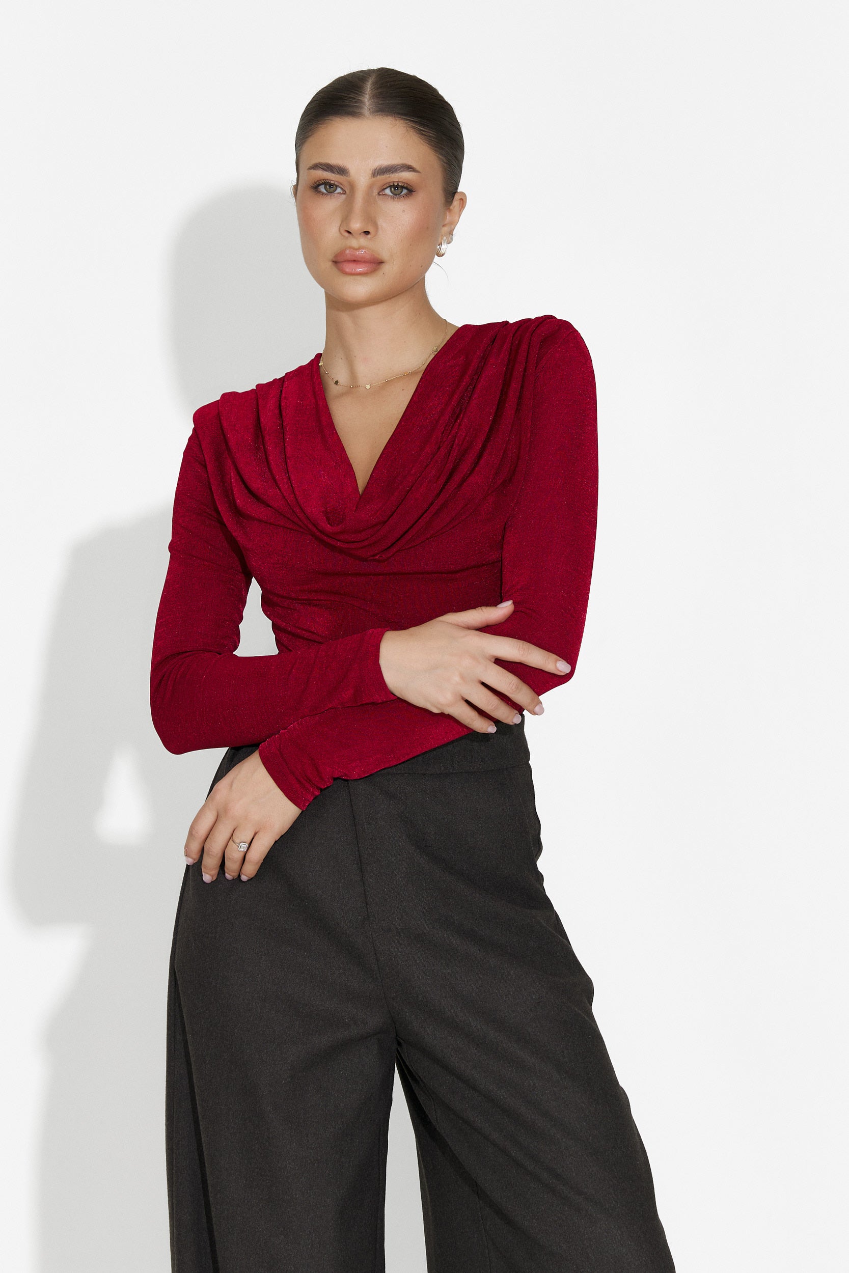 Elegancki Czerwony Body dla Kobiet z Sikady Bogas