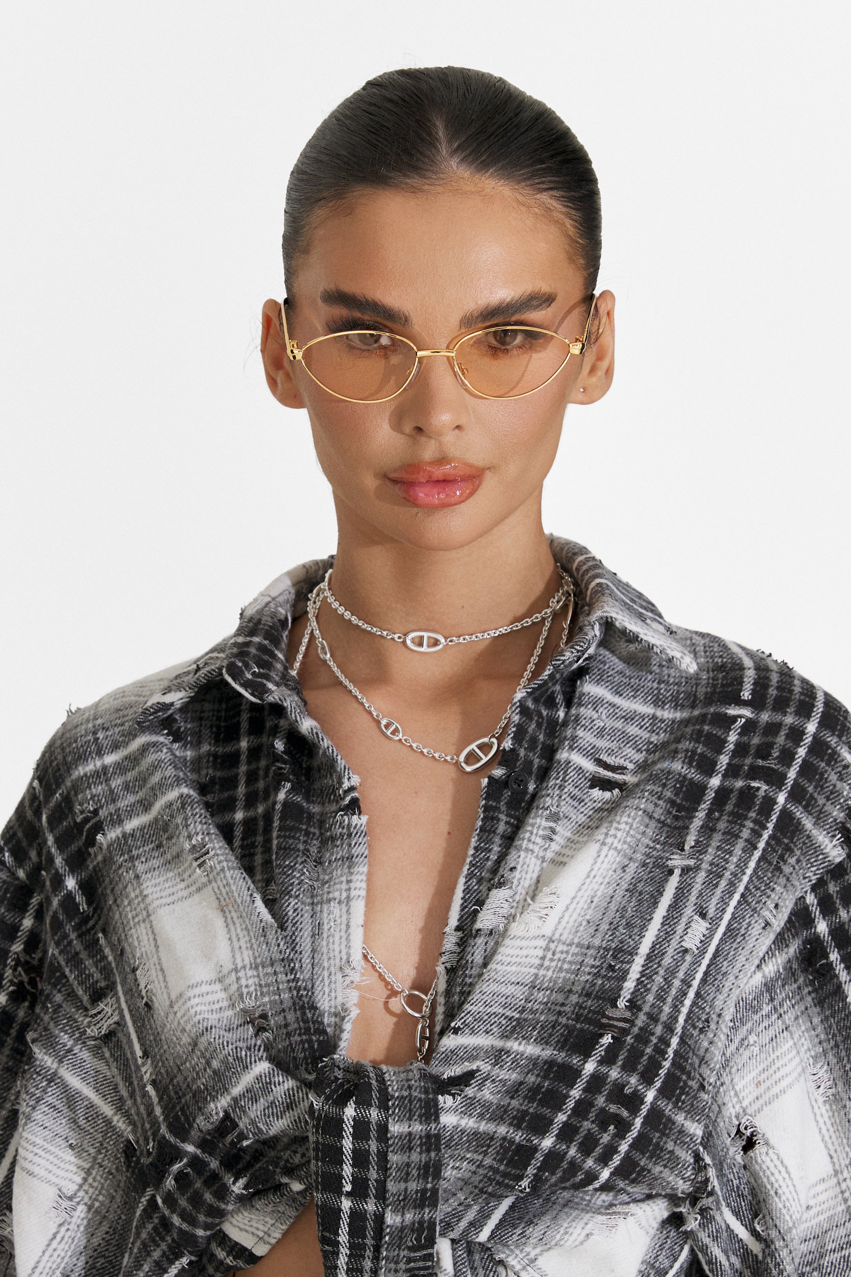 Ochelari dama de soare auriu Lark Bogas