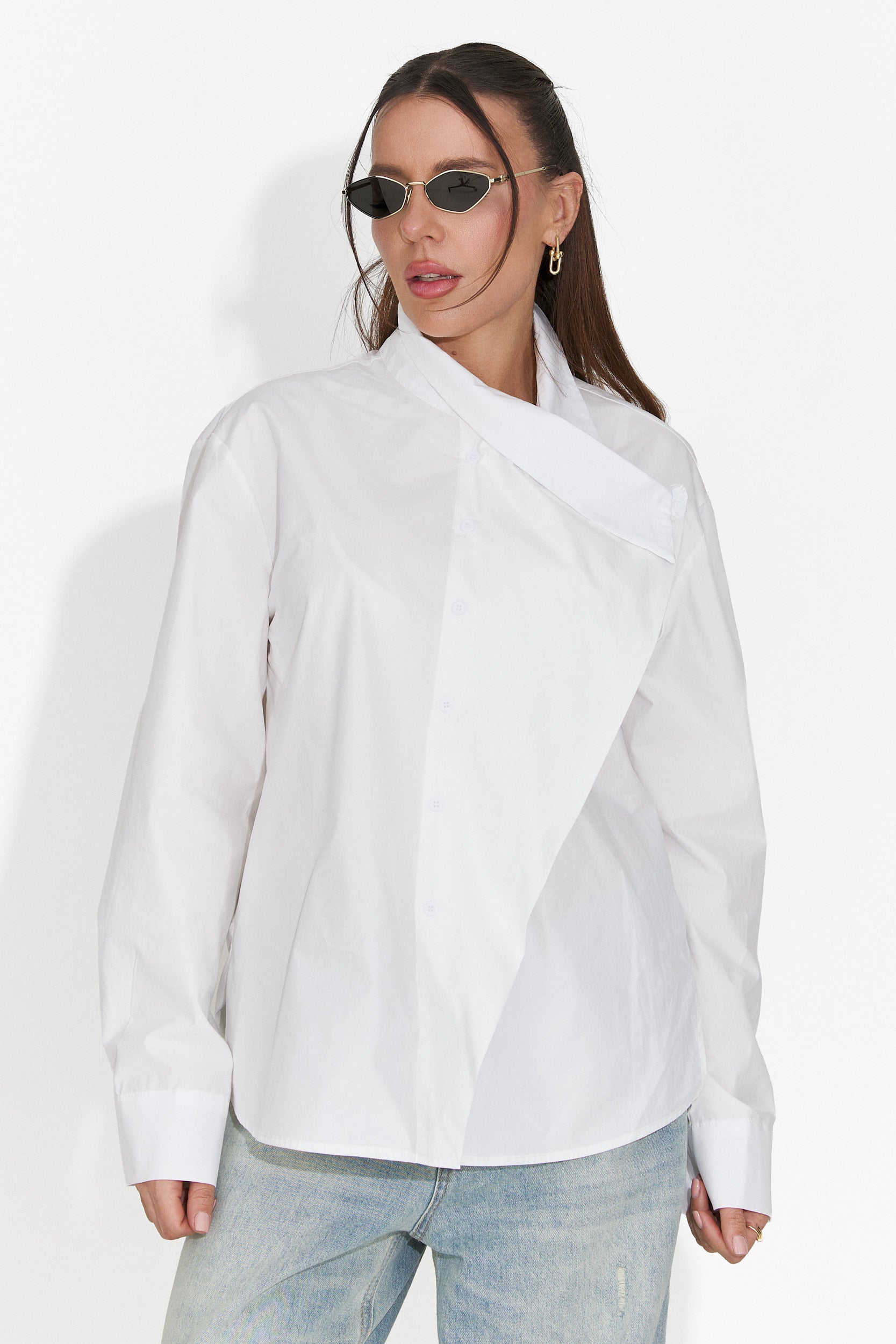 Edinea Bogas Casualna Biała Koszula Damska